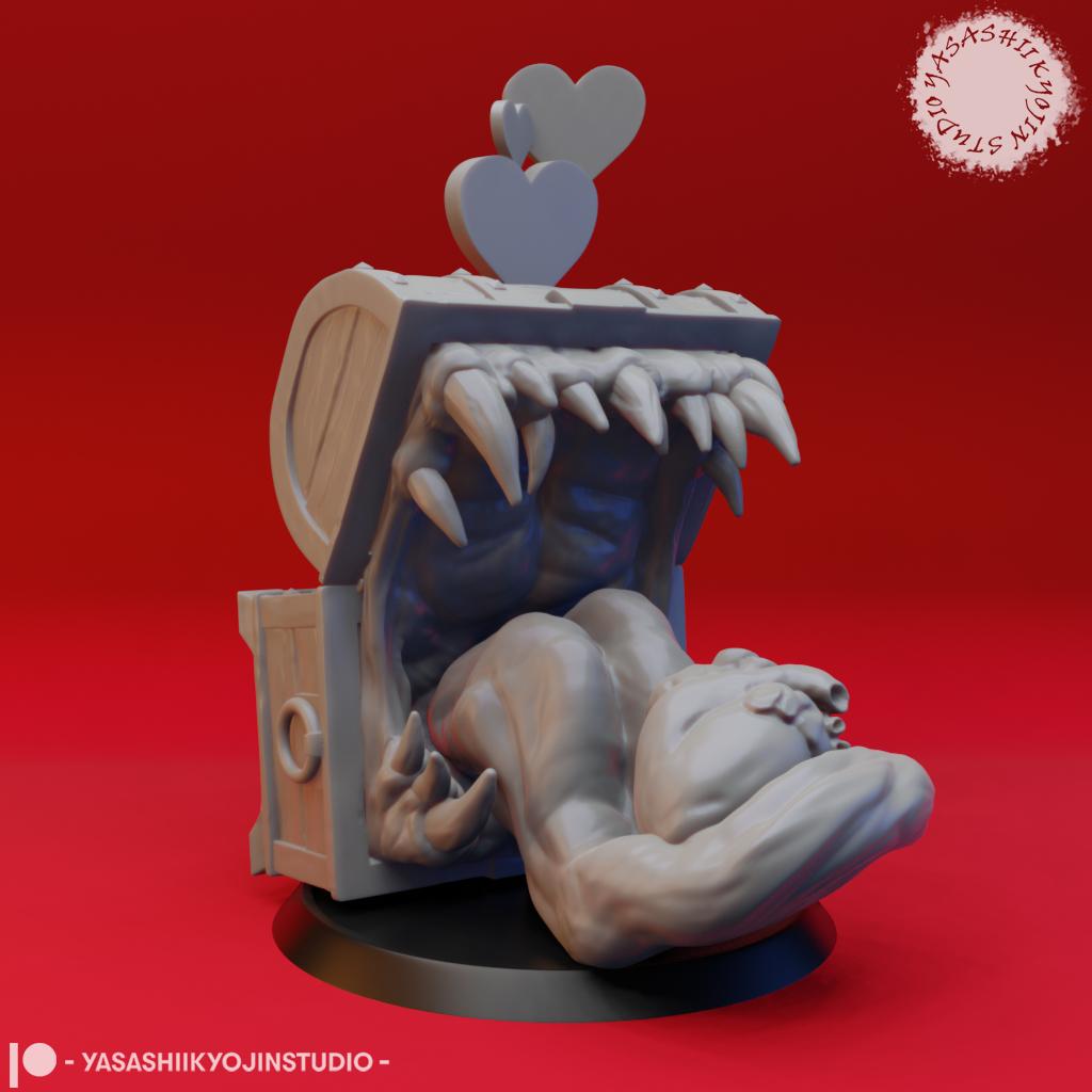 Mimic - Toothy Valentines Chest - Tabletop Miniature (Pre-Supported) 3d model