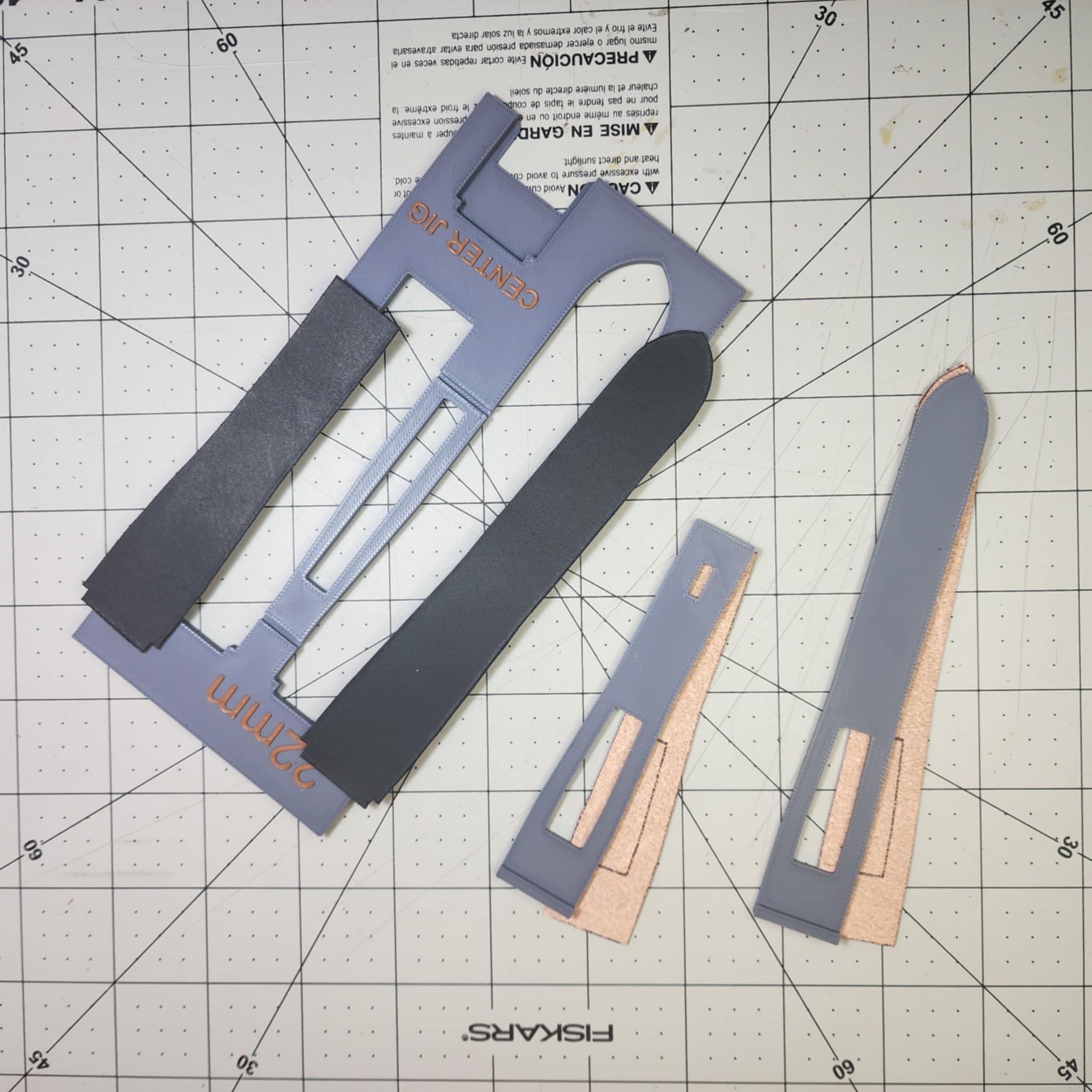 22mm Watch Band 3D Printed Leather Template 3d model