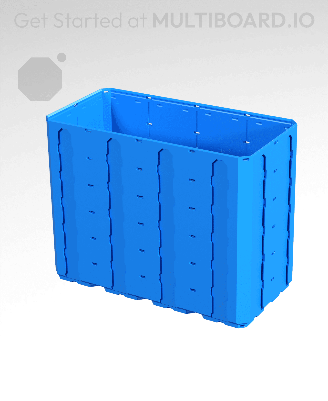 4x2x3 - Topped Multipoint Rail - Multibin Shell 3d model