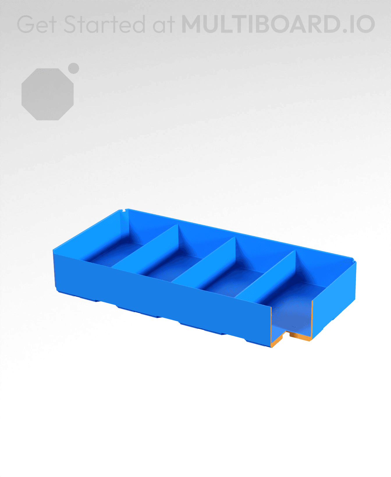 4x2x0.75 - Divided Bin - Multibin Insert 3d model