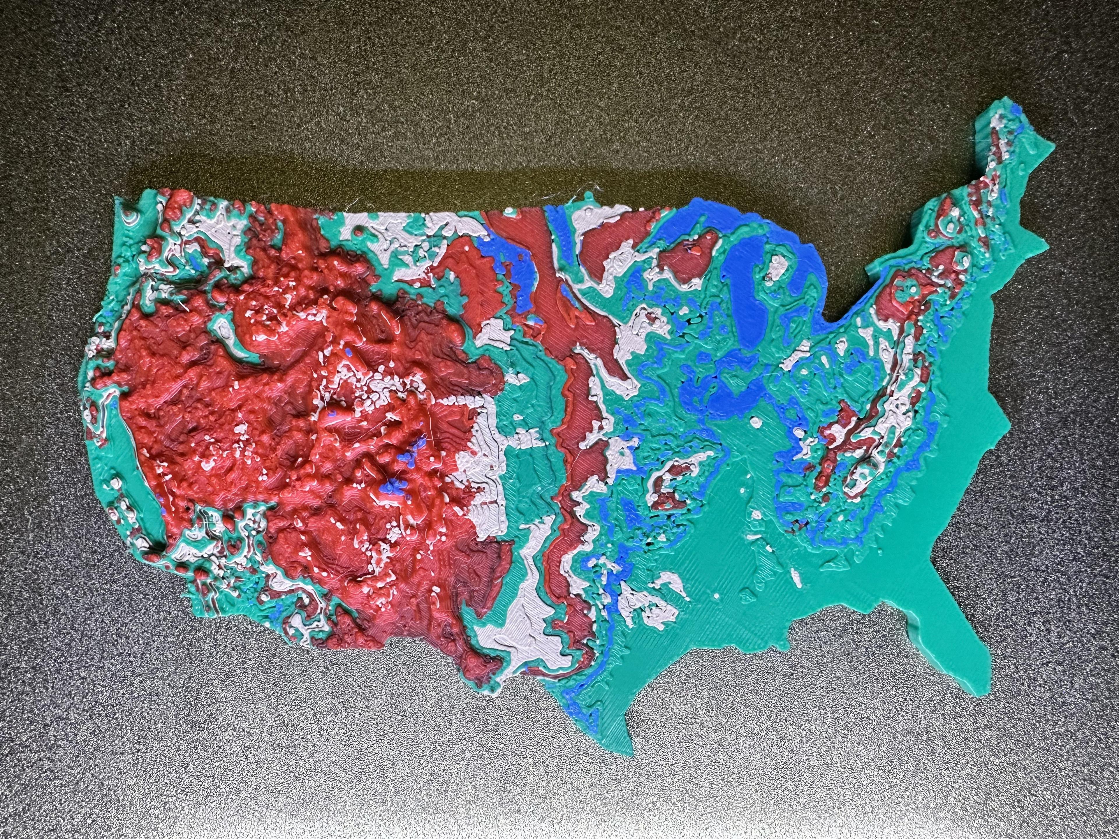 United States 3D Topographic Map 3d model