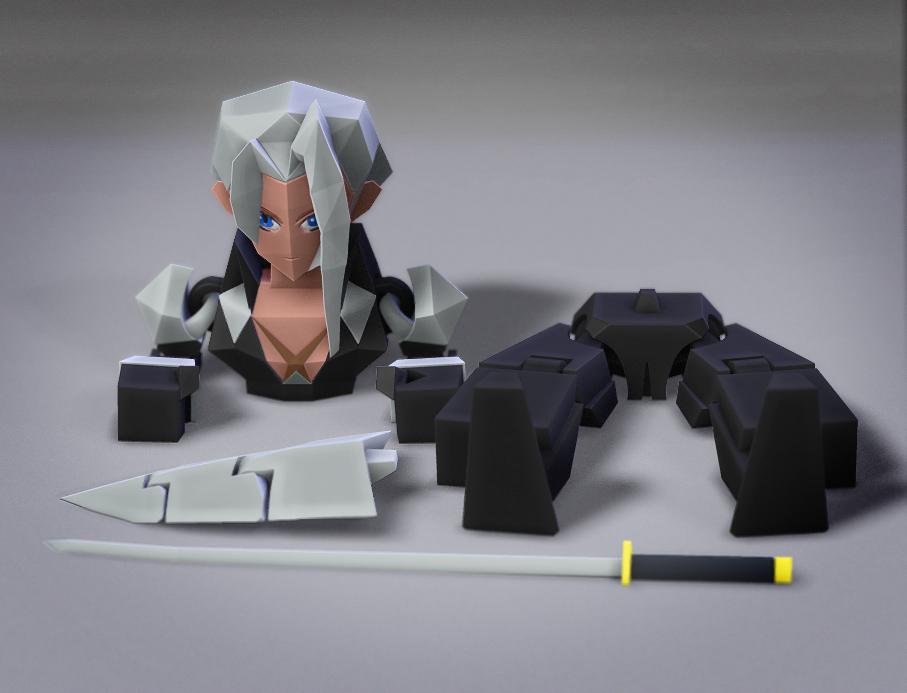 Low Poly Flexi Sephiroth 3d model