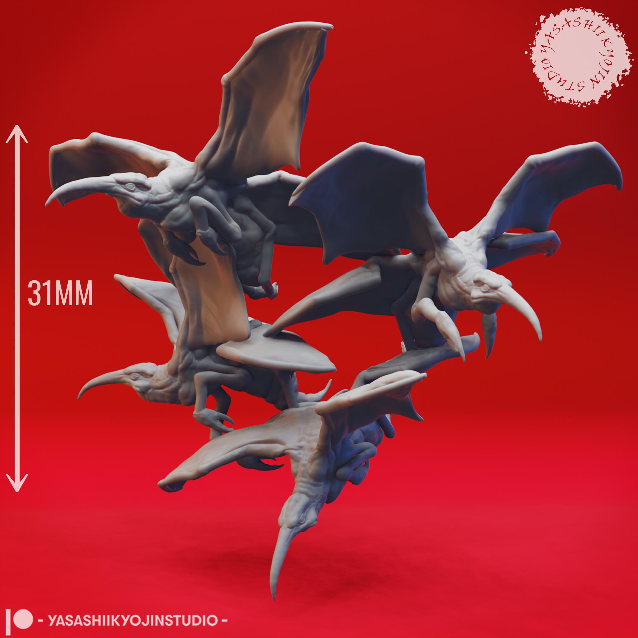Stirge Swarm - Tabletop Miniature (Pre-Supported)  3d model