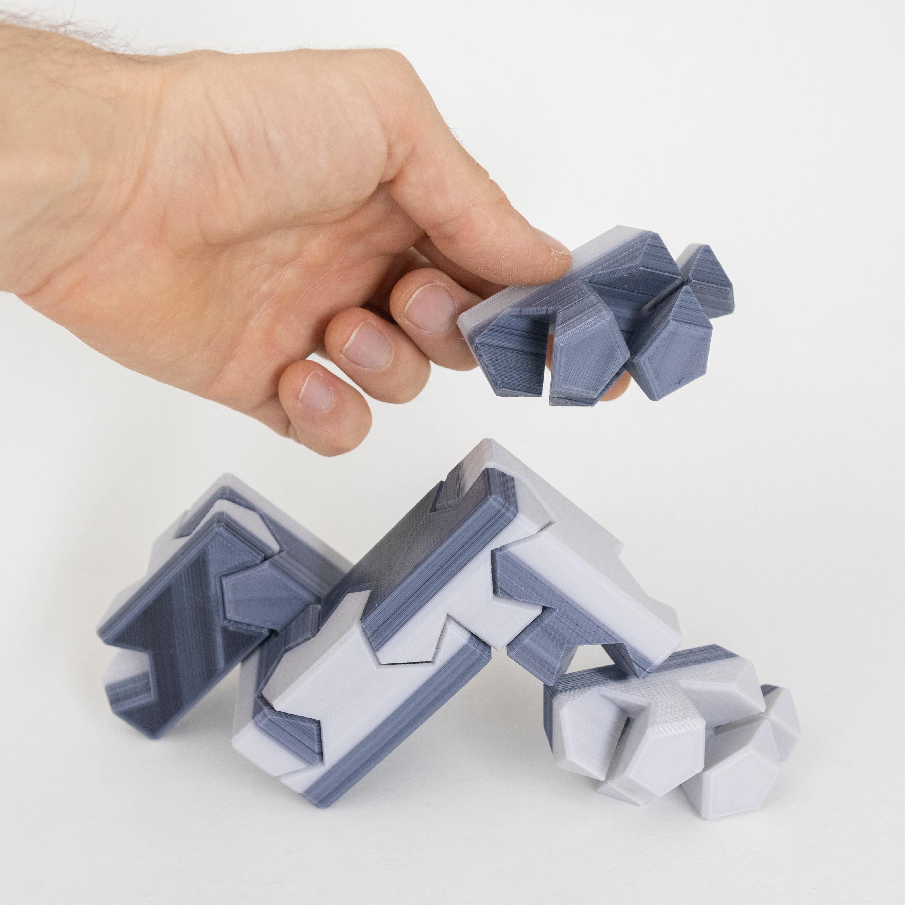 Tsugite Cube 2x2 Puzzle (3 sizes) 3d model