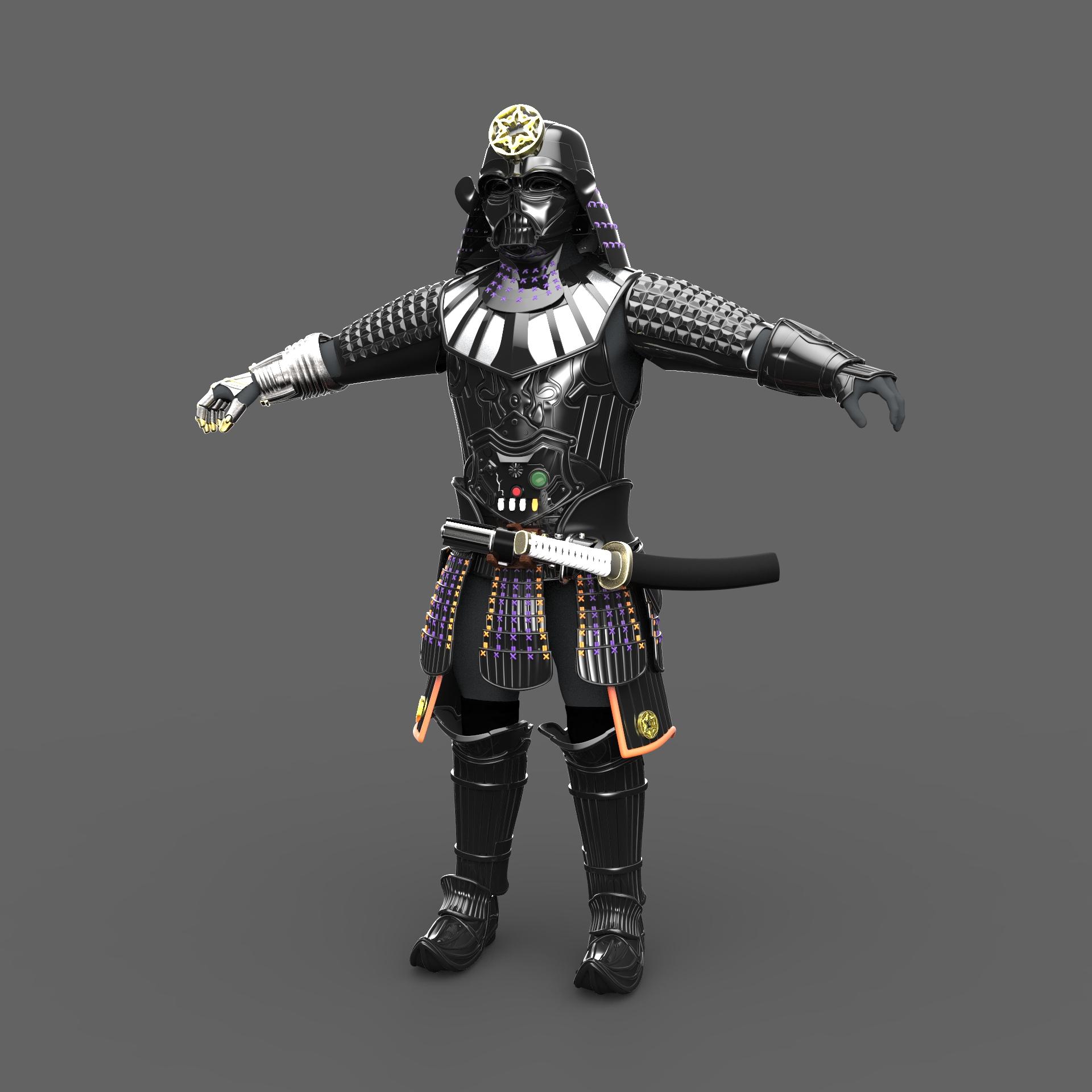 Darth Vader Samurai Cosplay Armor 3d model