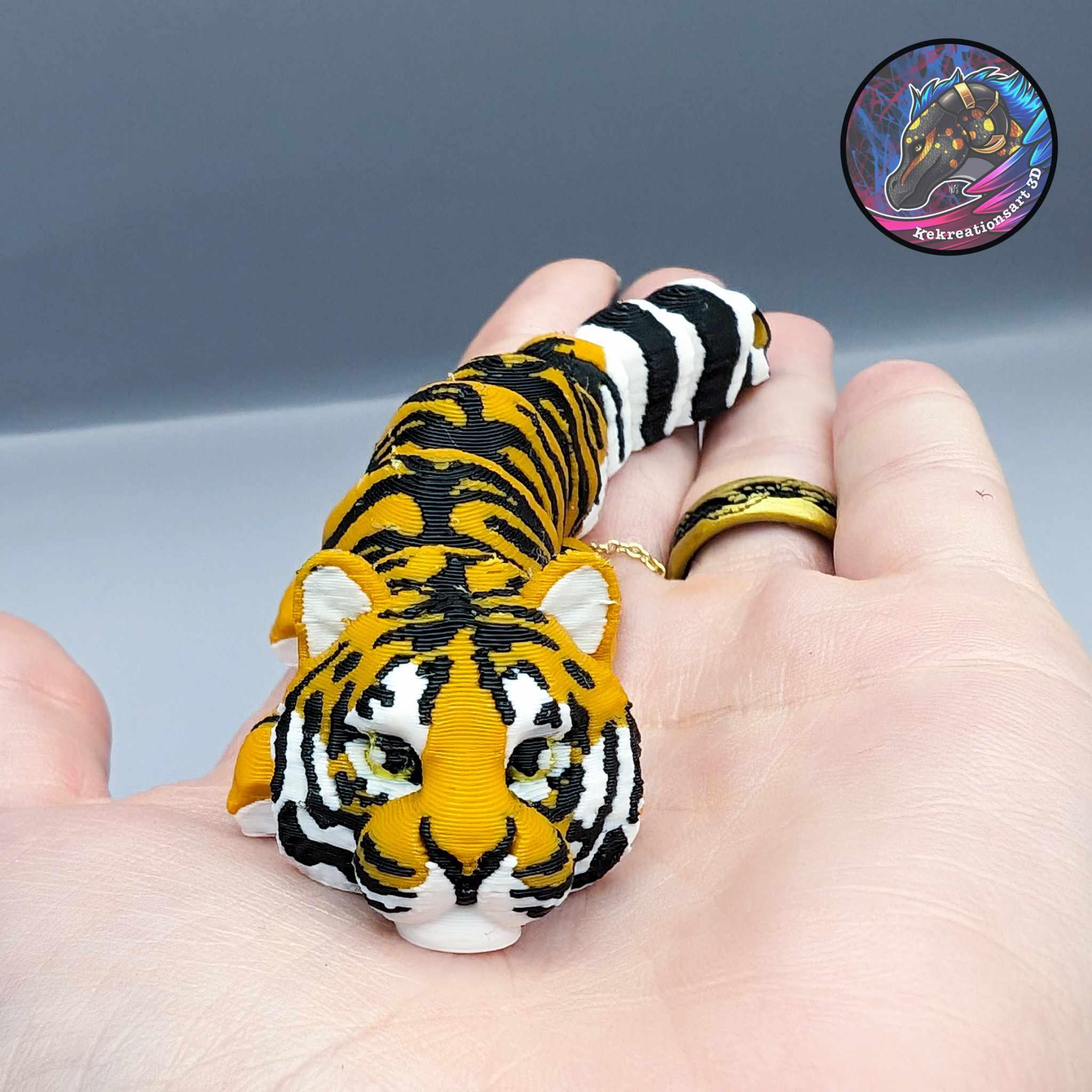 Baby Flexi Tiger Keychain 3d model