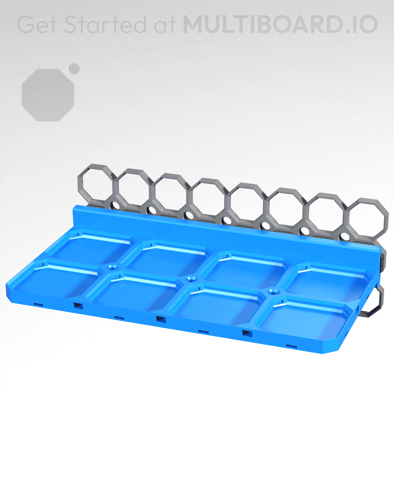 4x2 - Multibin Panel Shelf - Rail Slider 3d model