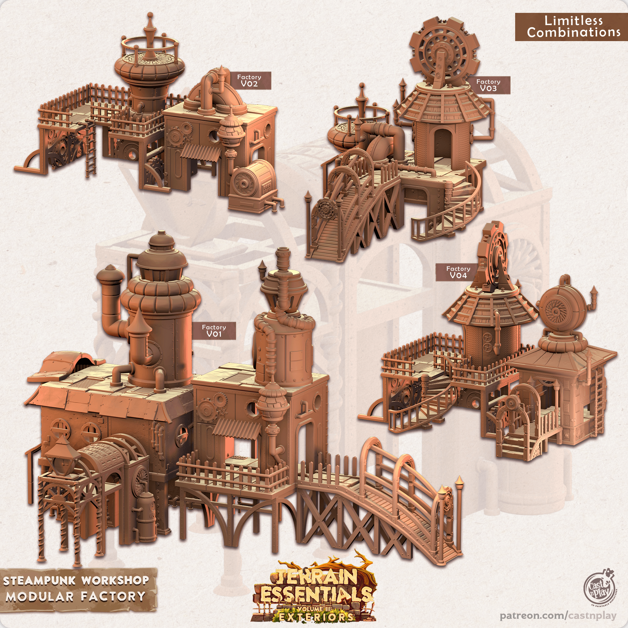 Steampunk Workshop (Pre-Supported) 3d model