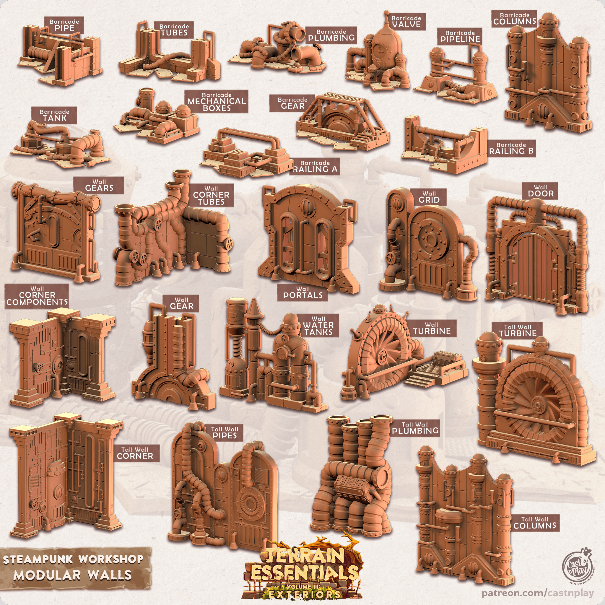 Steampunk Workshop (Pre-Supported) 3d model