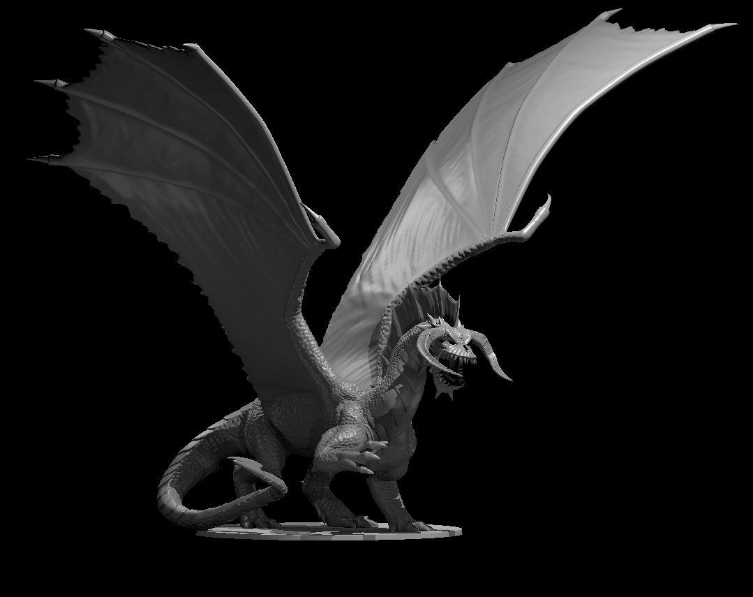 Black Dragon Adult - Black Dragon Adult - 3d model render - D&D - 3d model