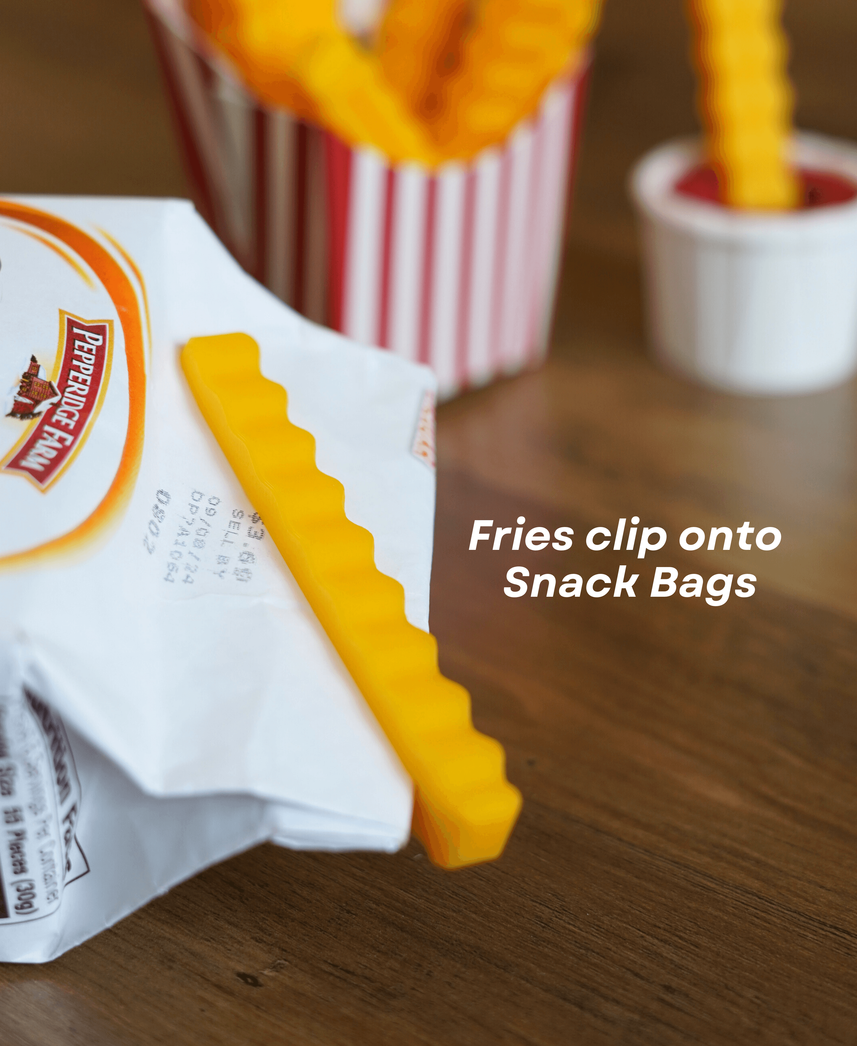 French Fry Snack Sealers - With Ketchup Cannon for Snack Stealers - Kitchen Clips 3d model