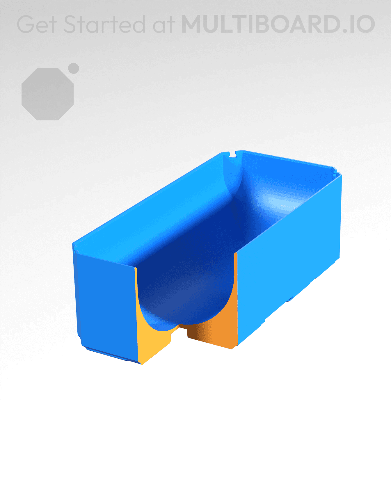 1x2x0.75 - Full Curved Bin - Multibin Insert 3d model