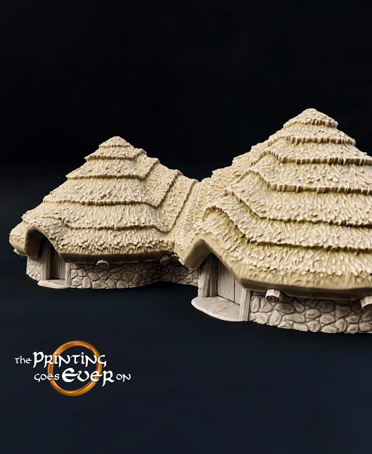 Primitive Village - 4 Iron Age Hut Designs 3d model
