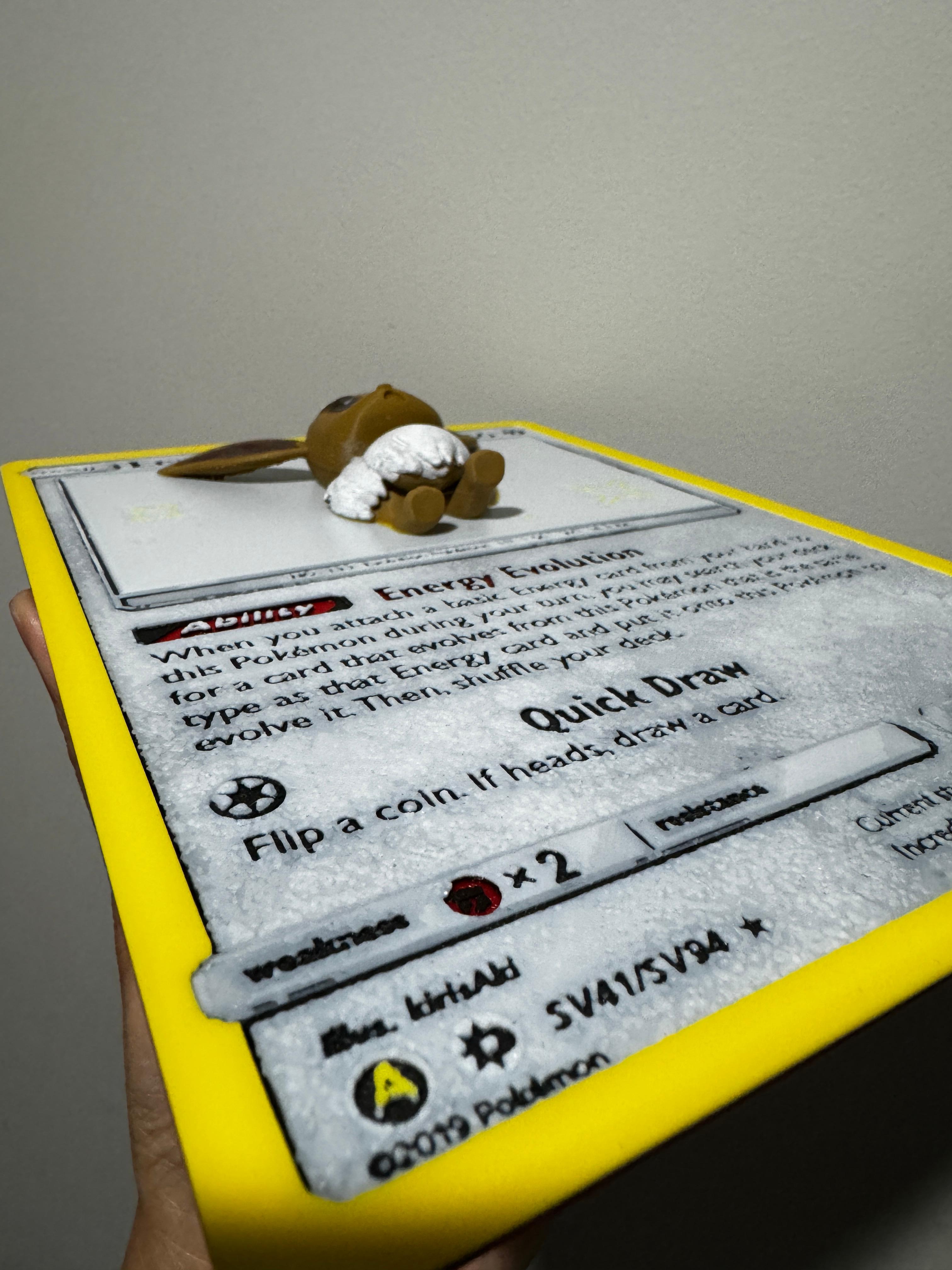 Oversized Eevee Pokemon Card - HueForge Hybrid Print 3d model