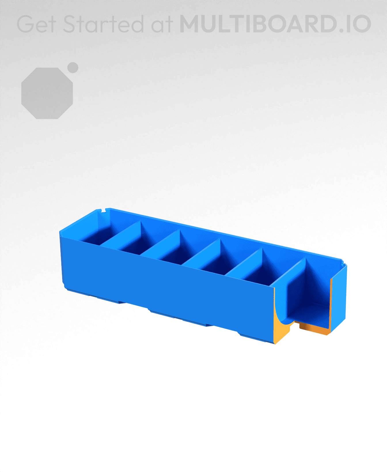 3x1x0.75 - Curved - Double Divided Bin - Multibin Insert 3d model