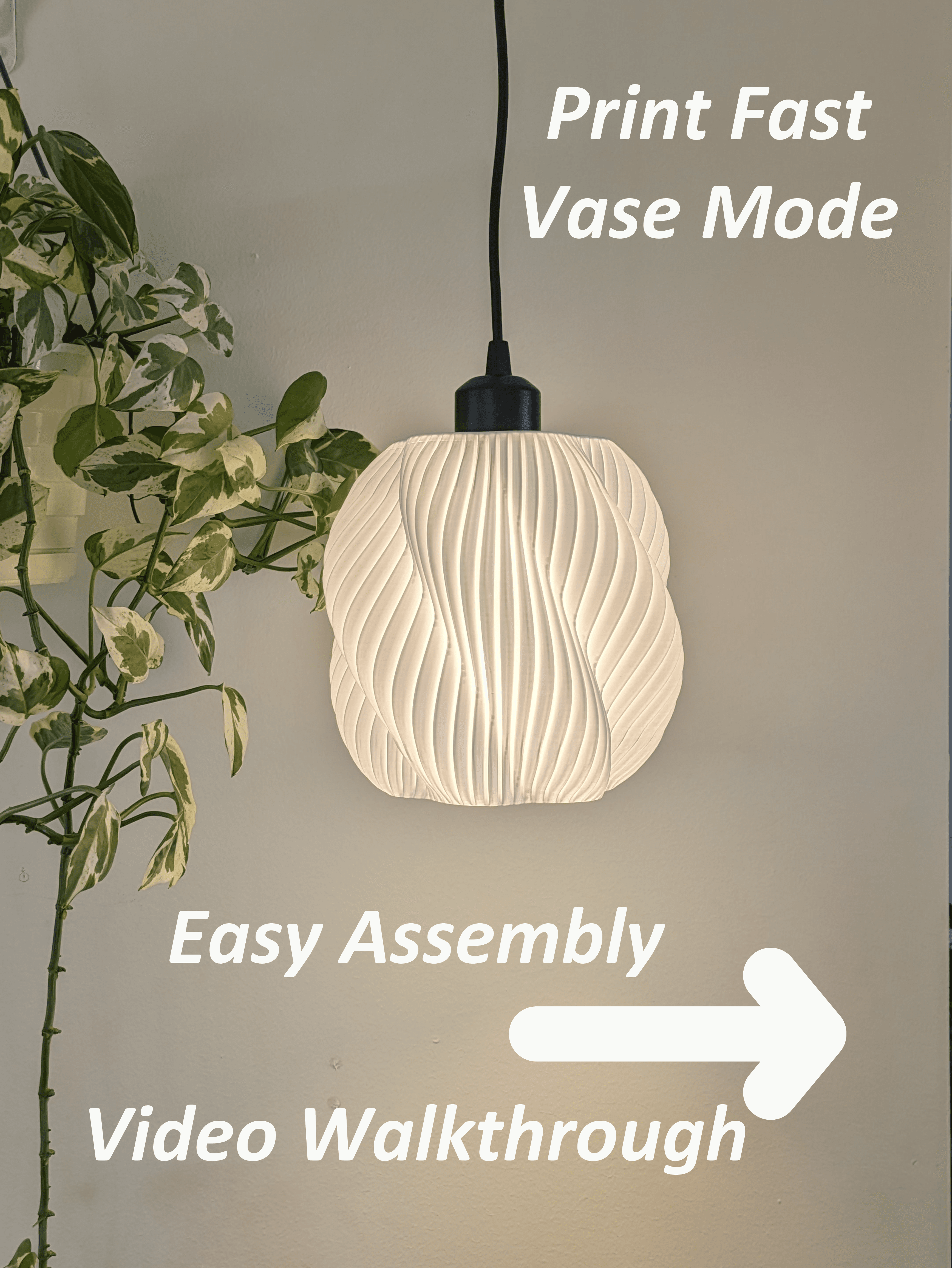 The Hestra - Vase Mode Pendant Light, Bambu 3MF 3d model