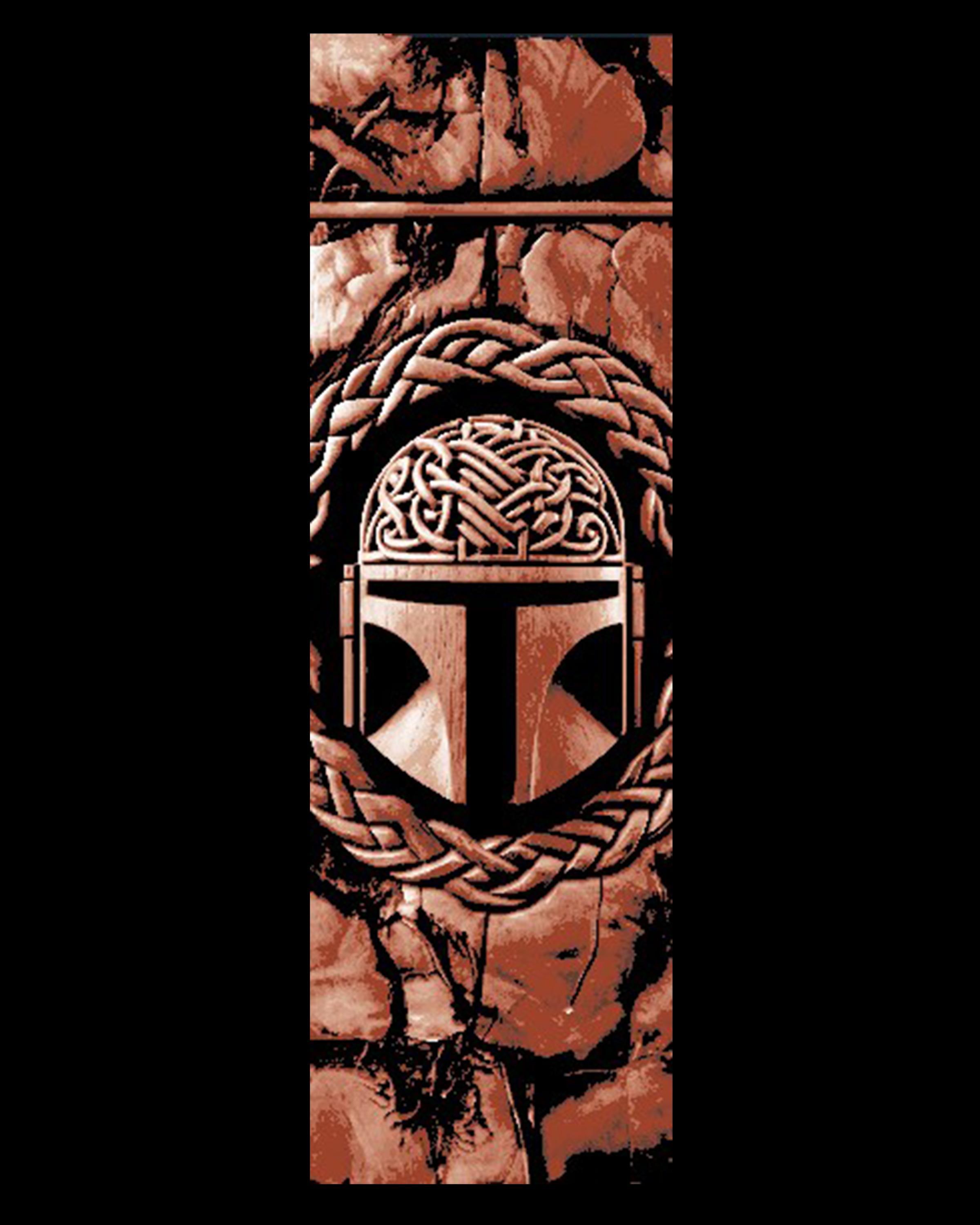 Celtic  Wood Carvings of the Bounty Hunter Boba Fett from Star Wars - Fan Art set of Bookmarks 3d model