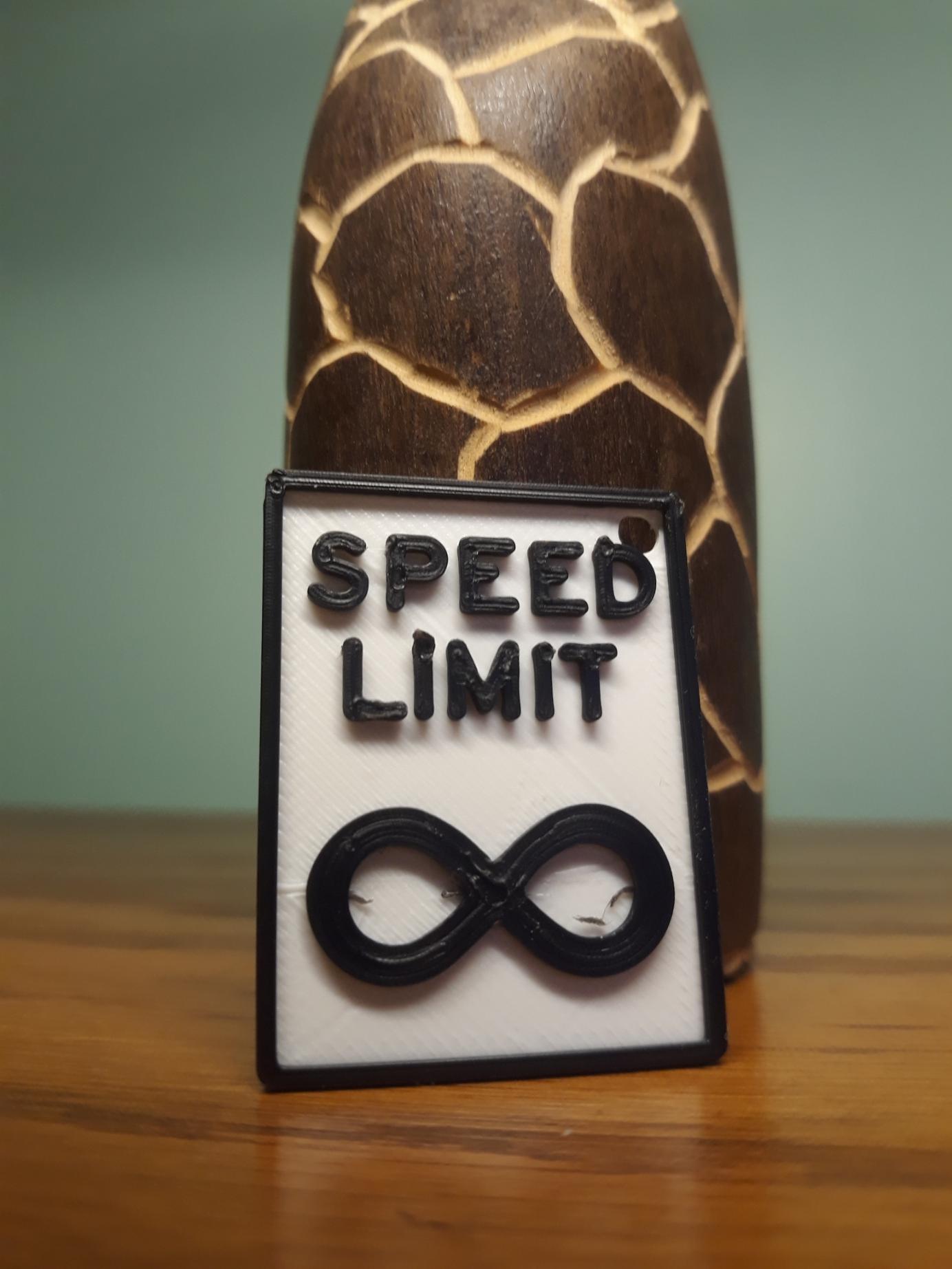 Speed limit infinity keychain  3d model