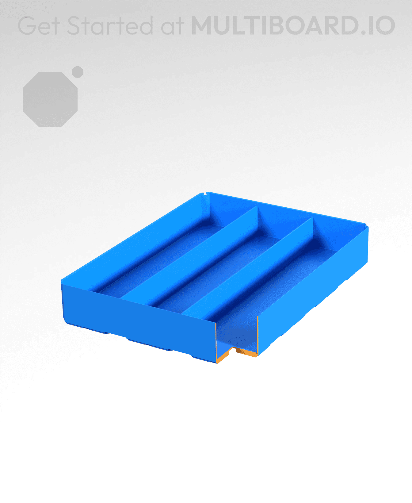 3x4x0.75 - Divided Bin - Multibin Insert 3d model