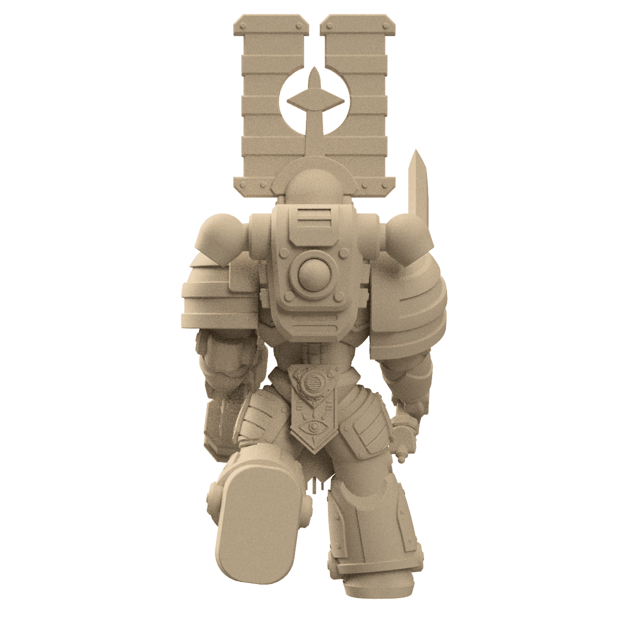 Modular 3D Printable Dune Raiser Leader Miniature for Wargaming - Customizable Tabletop Game Figure 3d model