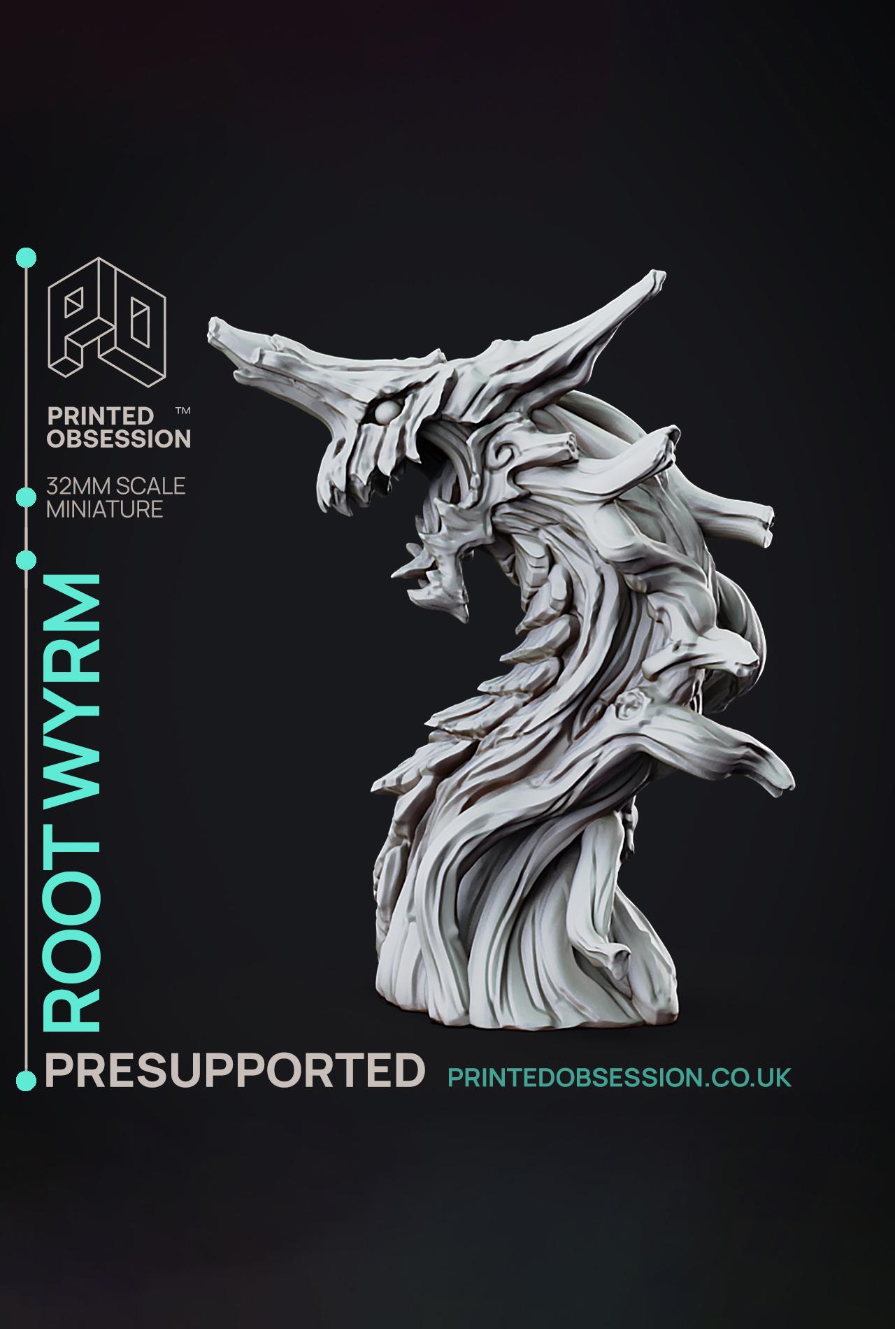 Root Wyrm - Faywild Vs Shadowfell 2 - PRESUPPORTED - Illustrated and Stats - 32mm scale			 3d model