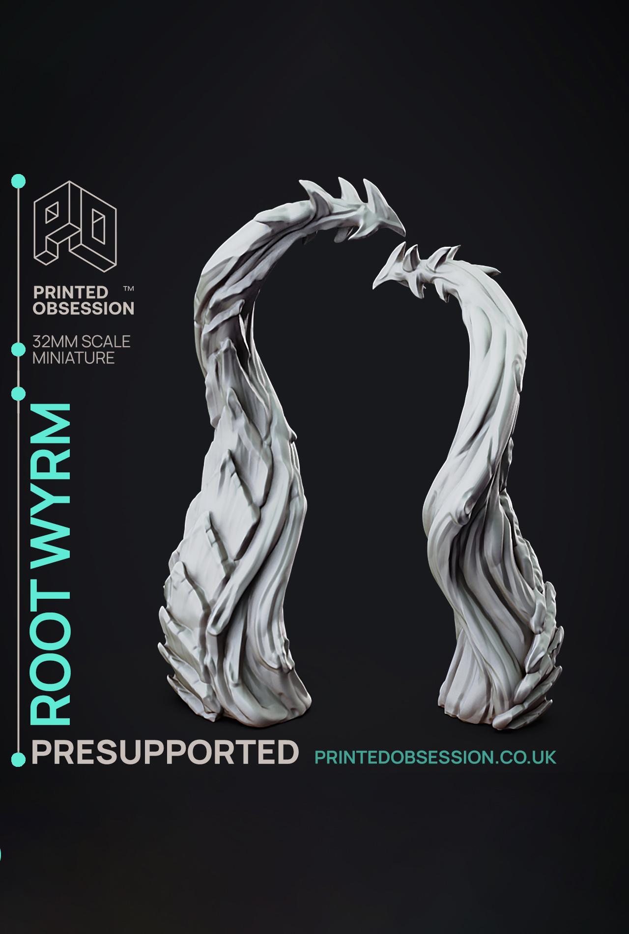 Root Wyrm - Faywild Vs Shadowfell 2 - PRESUPPORTED - Illustrated and Stats - 32mm scale			 3d model