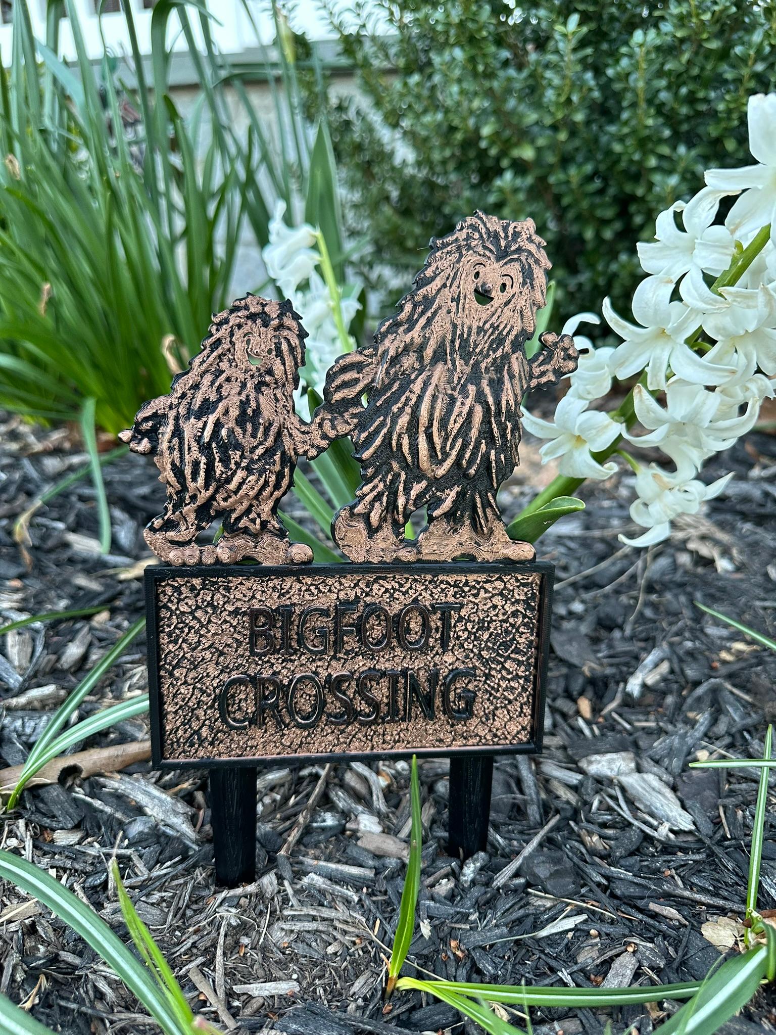 Bigfoot Crossing Garden Sign Stake 3d model