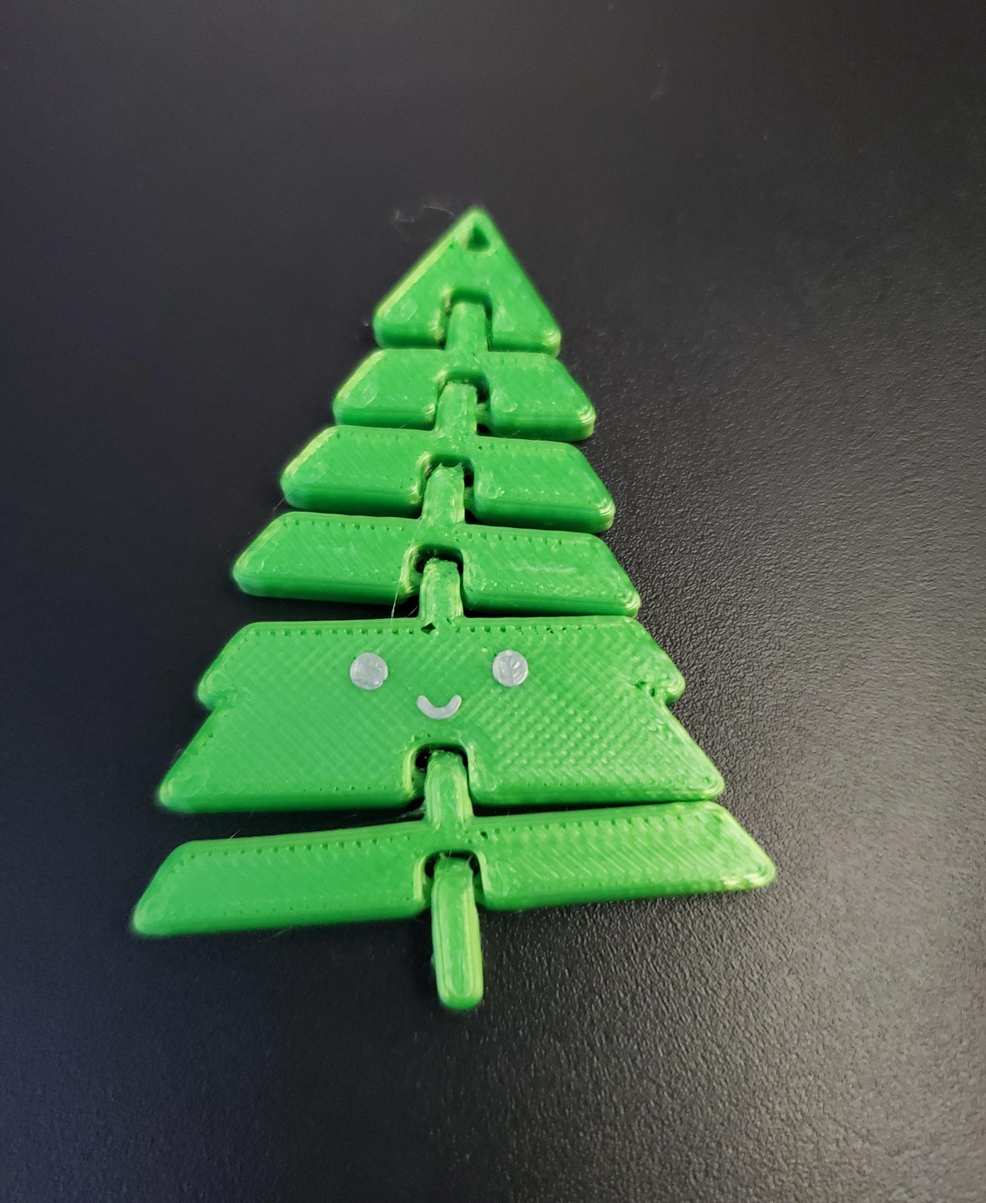 Articulated Kawaii Christmas Tree Keychain - Print in place fidget toy - 3mf - cctree silk lime green - 3d model