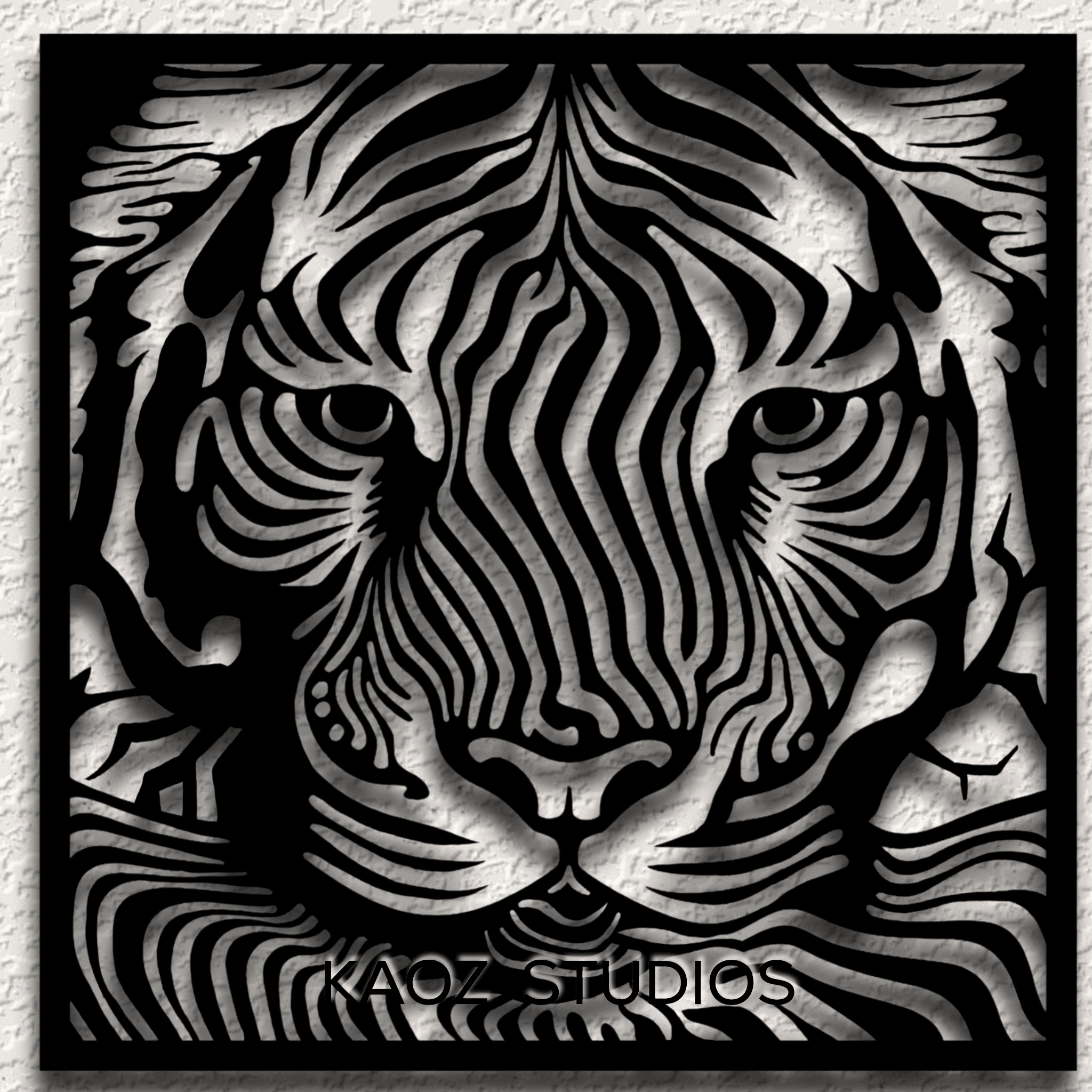 Tiger & Lion Wall Art Two Jungle Cats Wall Decor optical Illusion 3D Decorations 3d model