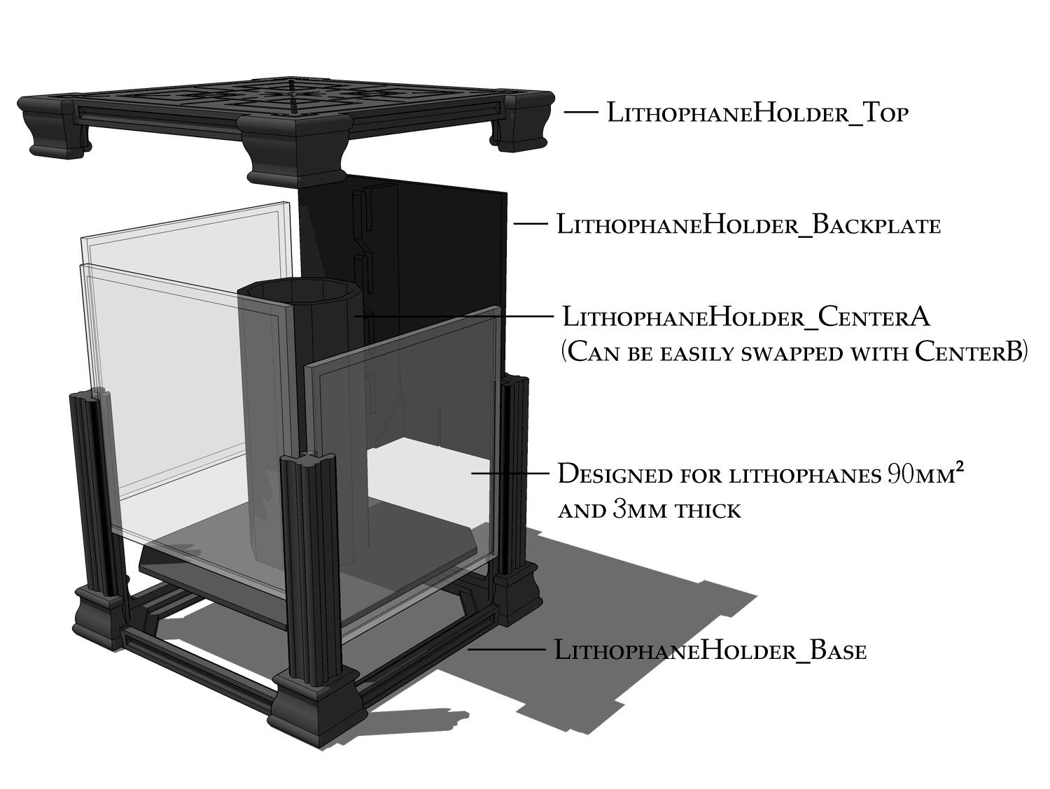 Lithophane Box With Extra Storage Box 3d model