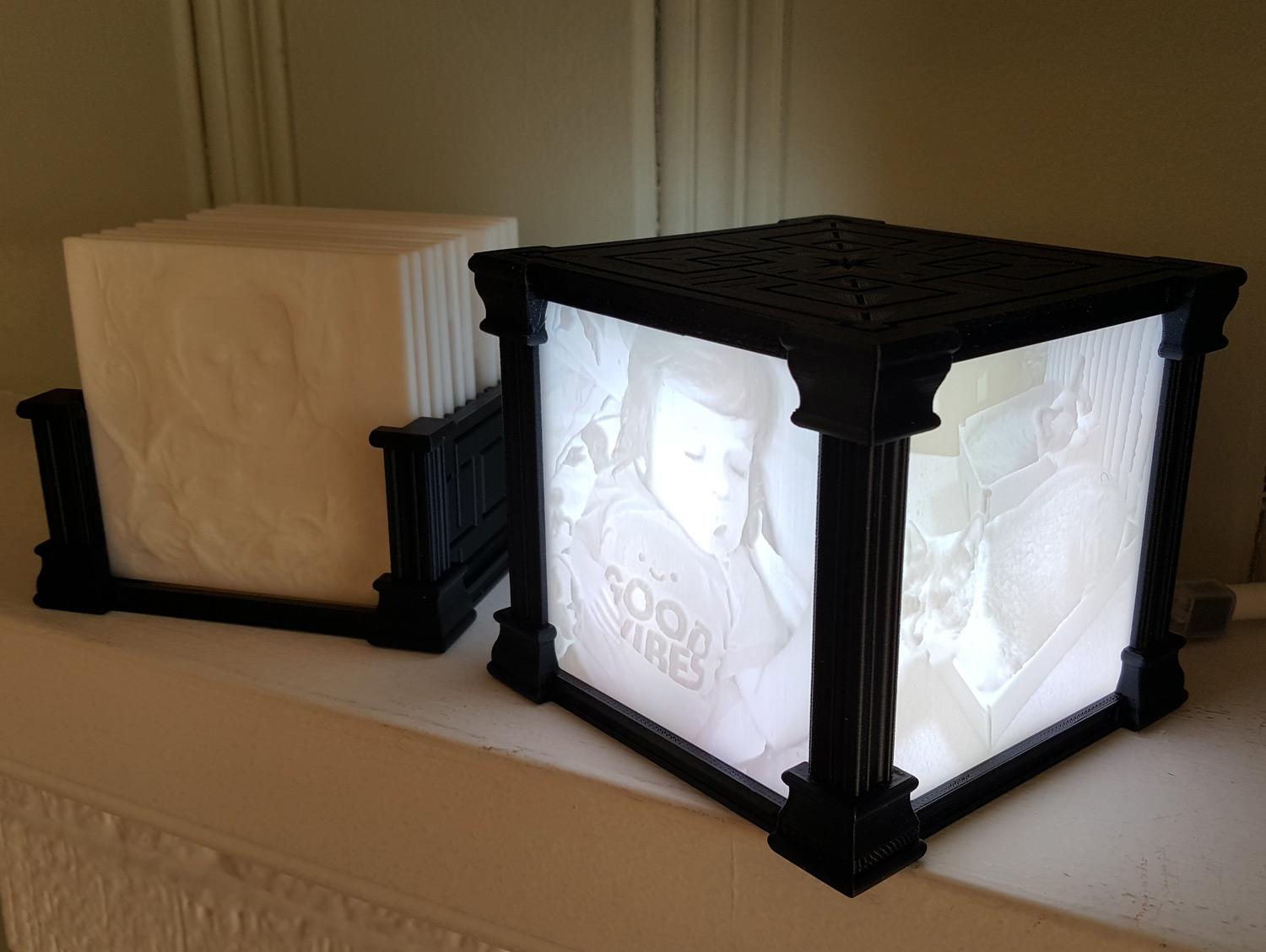 Lithophane Box With Extra Storage Box 3d model