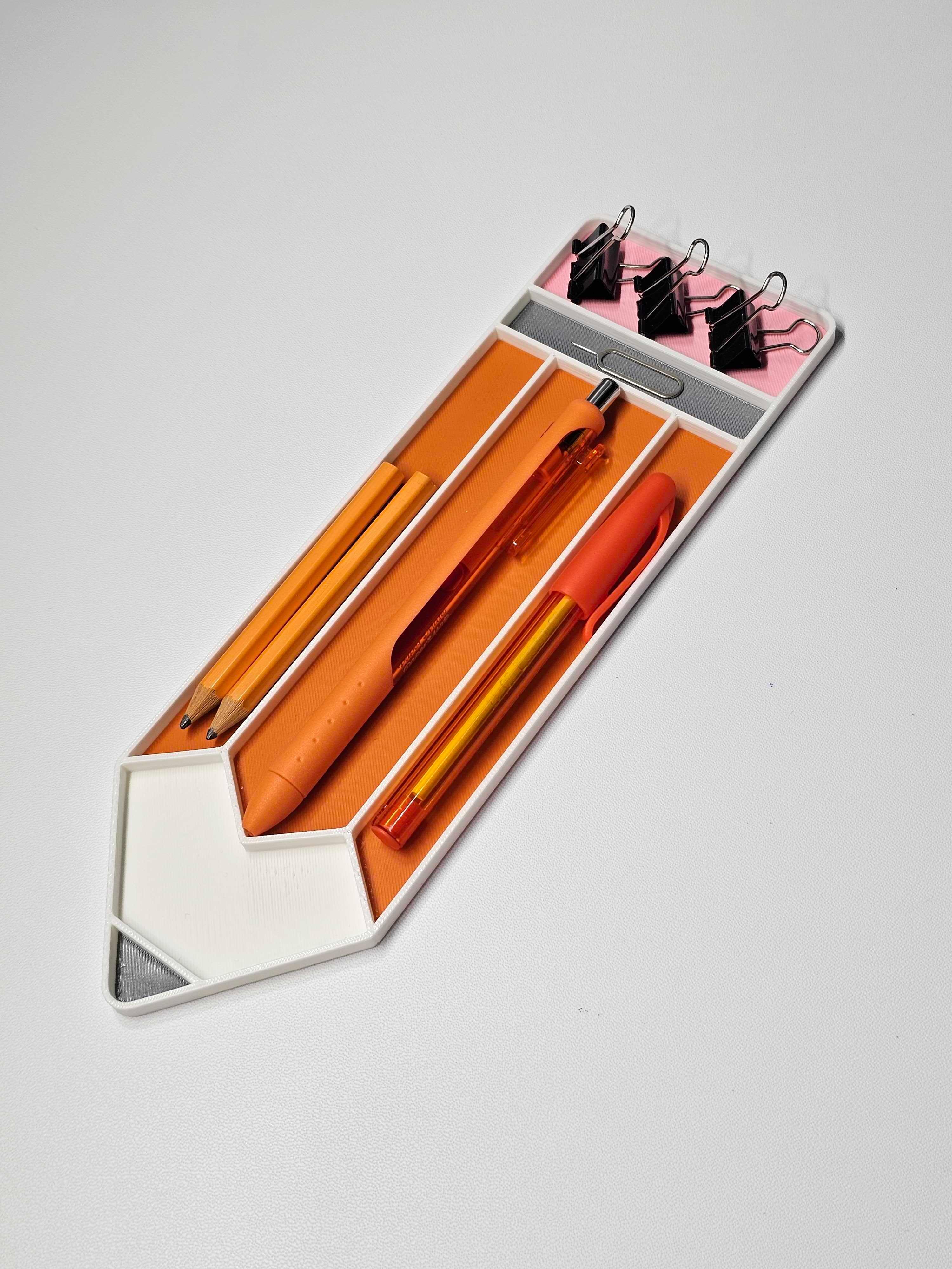 Cute Pencil Tray | 7 compartments | Desk organizer | Add magnets to stick to monitor stand 3d model