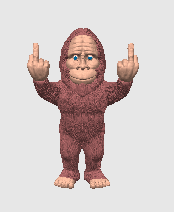 Bigfoot Middle Finger / 3MF Included / No Supports 3d model