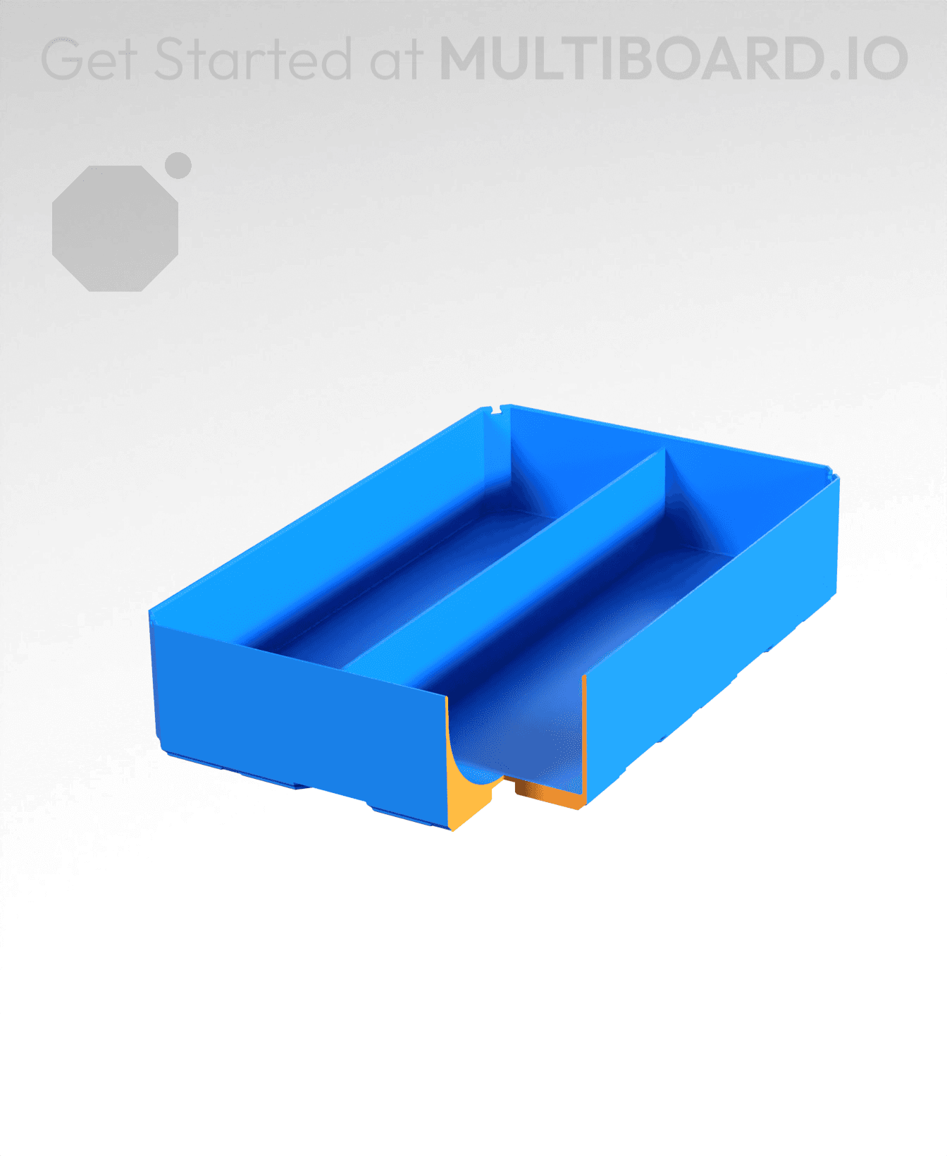 2x3x0.75 - Curved - Divided Bin - Multibin Insert 3d model