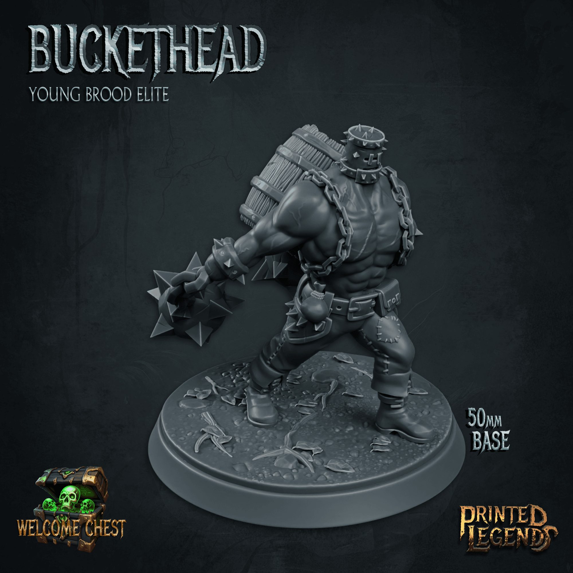 Bucketheads x4 (50mm Bases) 3d model