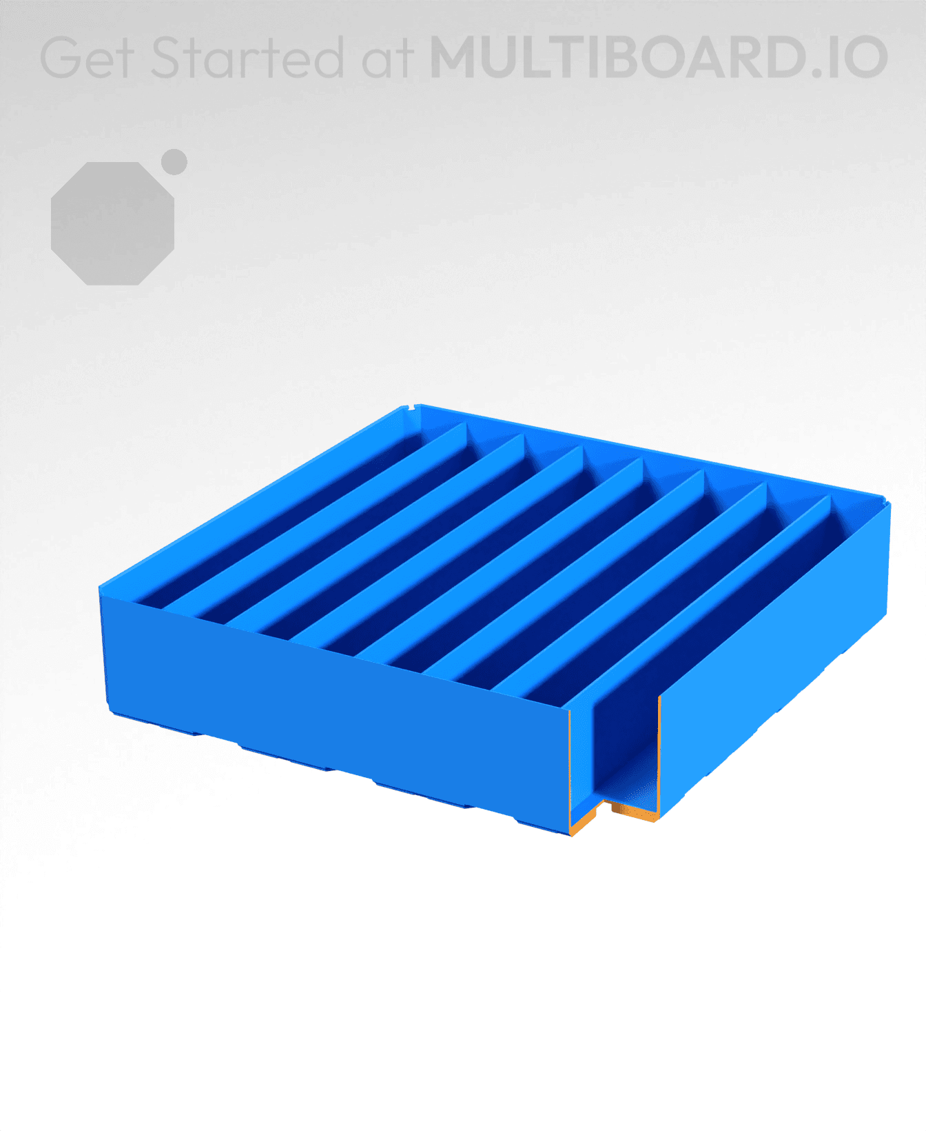 4x4x1 - Double Divided Bin - Multibin Insert 3d model