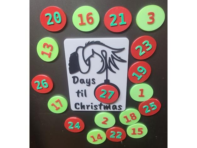 Magnetic Grinch hand Christmas Countdown board 3d model