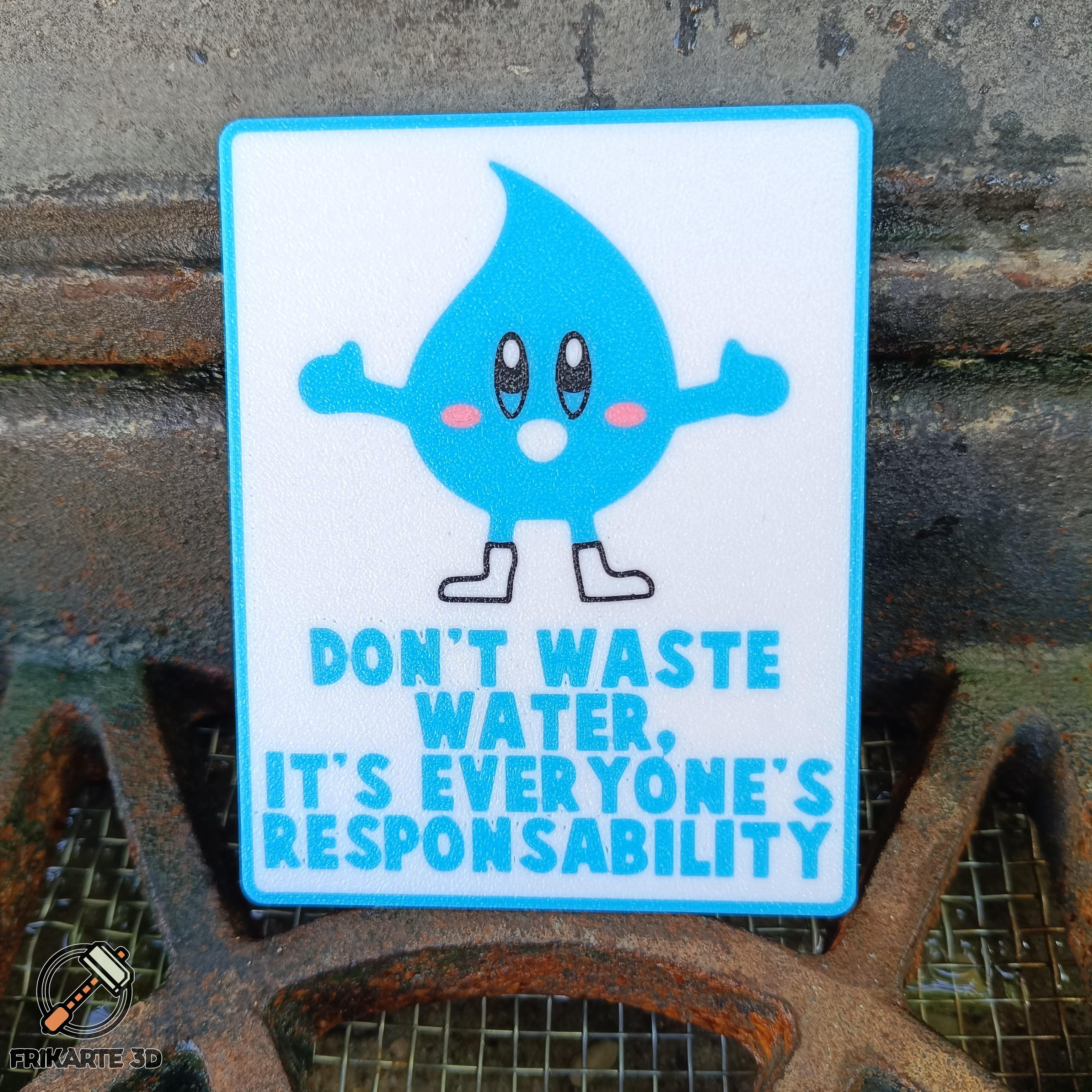 Dont's Waste Water Dropy Sign 3d model