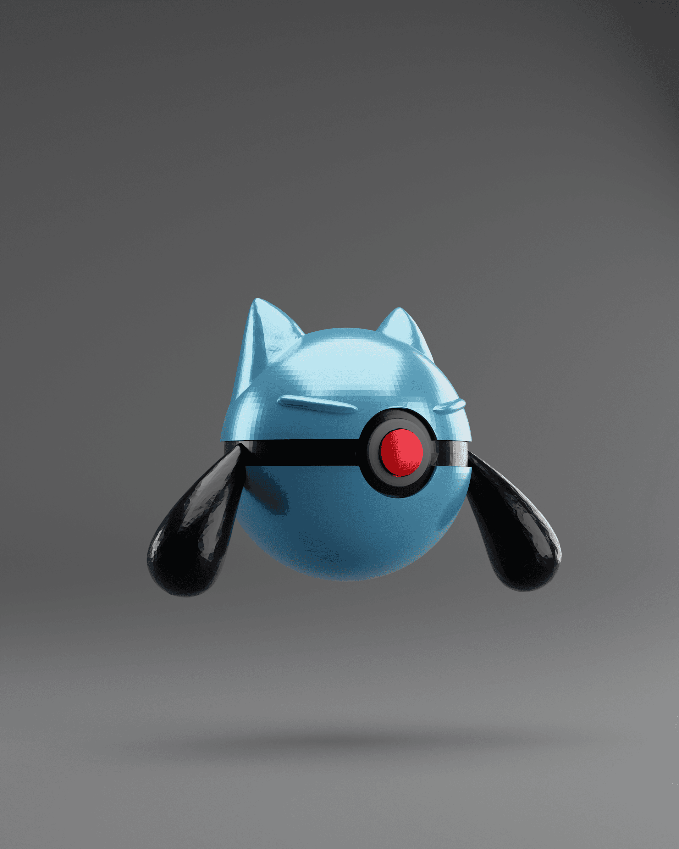 RioluBall Riolu Themed Opening Pokeball - Fan Art 3d model