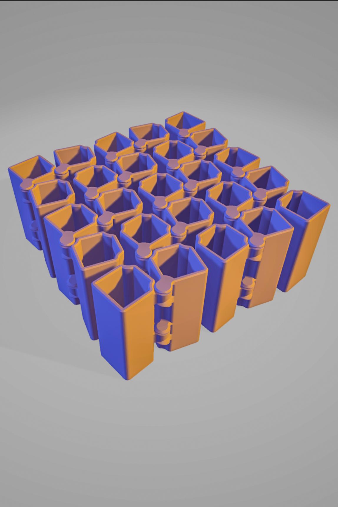 Auxetic Cubes // 18mm 5x5 Stacked 3d model