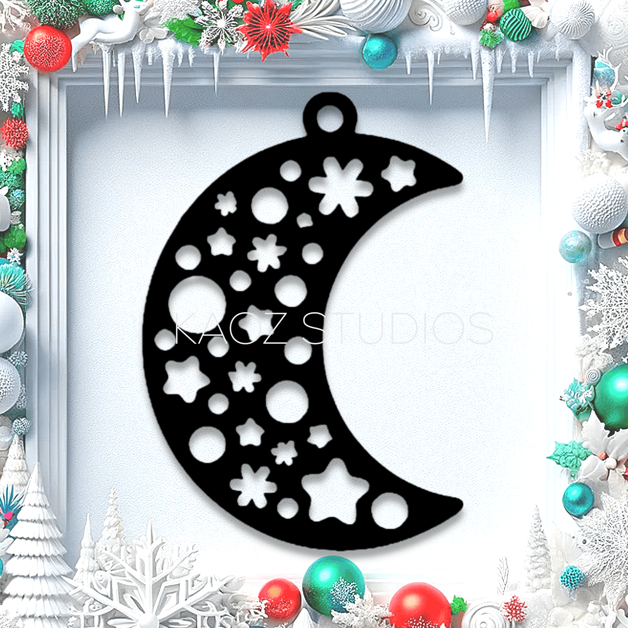 CHRISTMAS MOON Wall Decor moon pendant xmas decoration 3d model