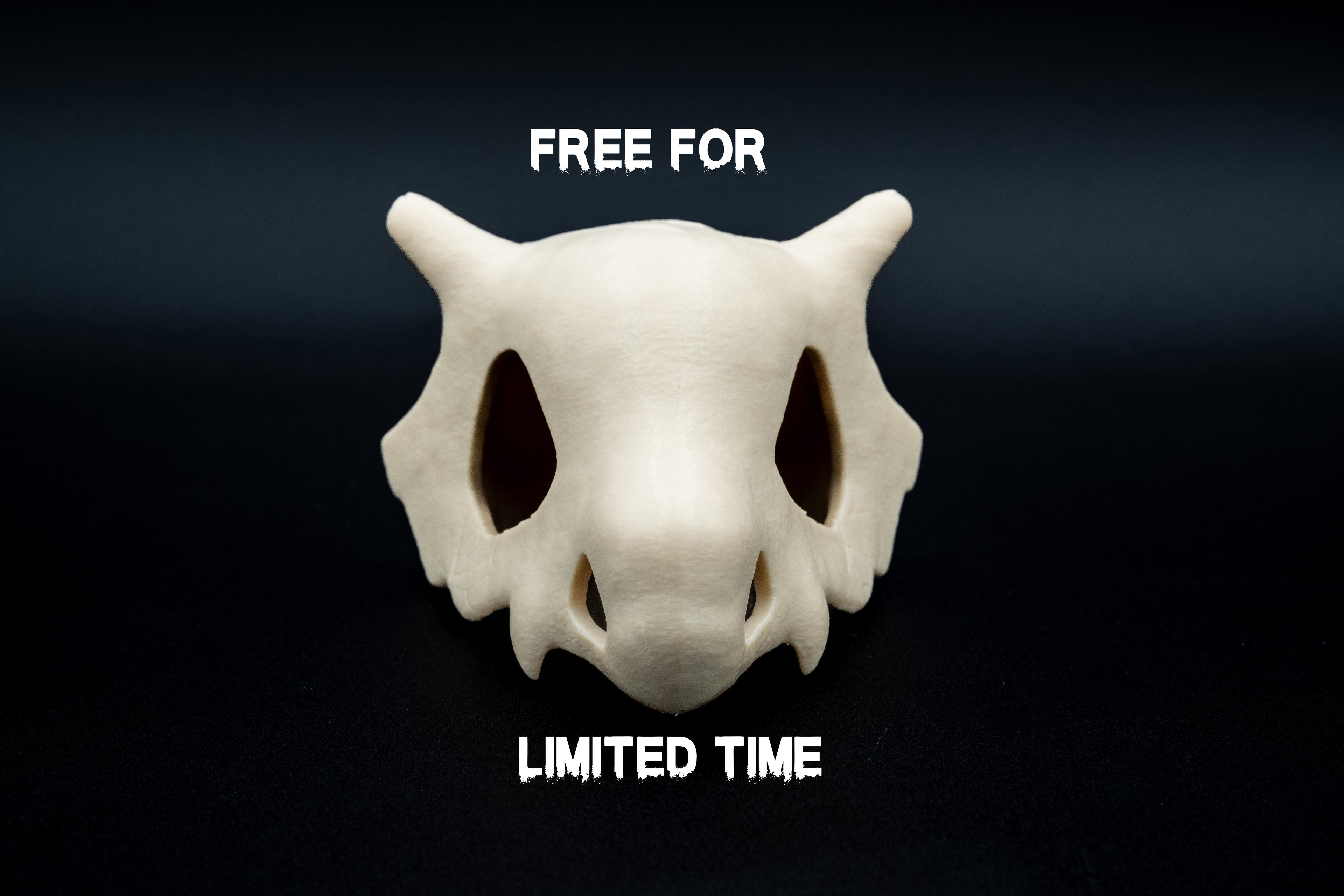 FREE FOR A LIMITED TIME Cubone/Marowak Skull (Pre Supported) 3d model