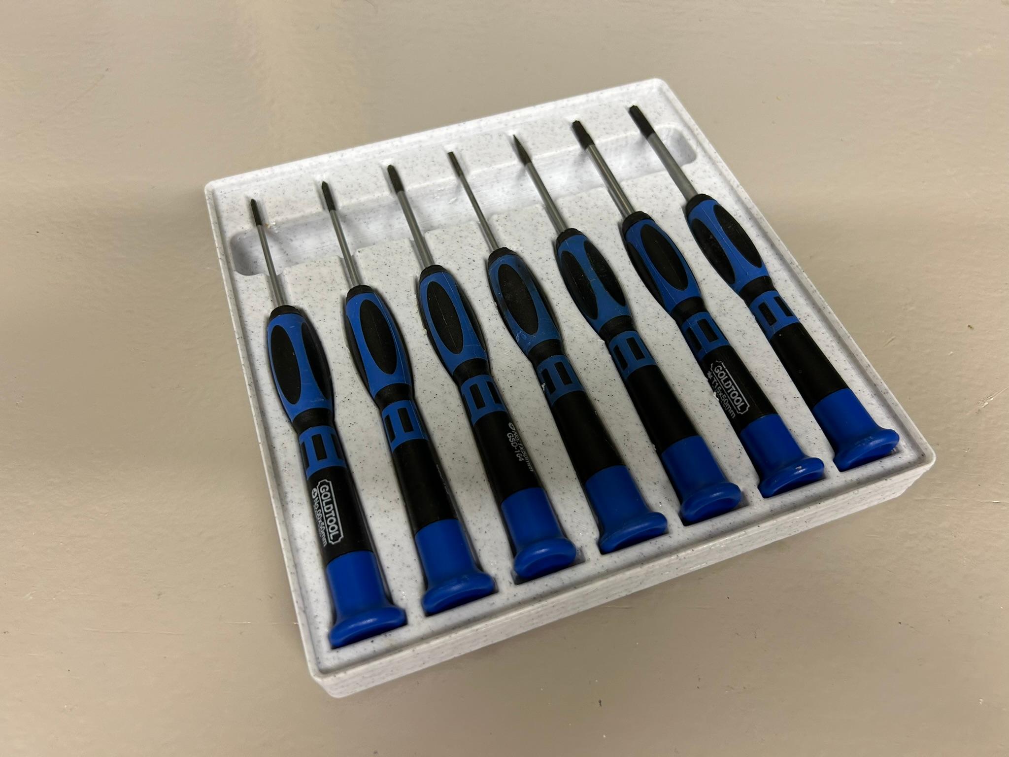 Gridfinity Precision Screwdriver Tray 3d model