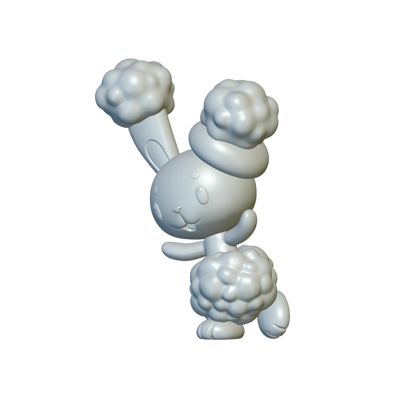 Pokemon Buneary #427 - Optimized for 3D Printing 3d model