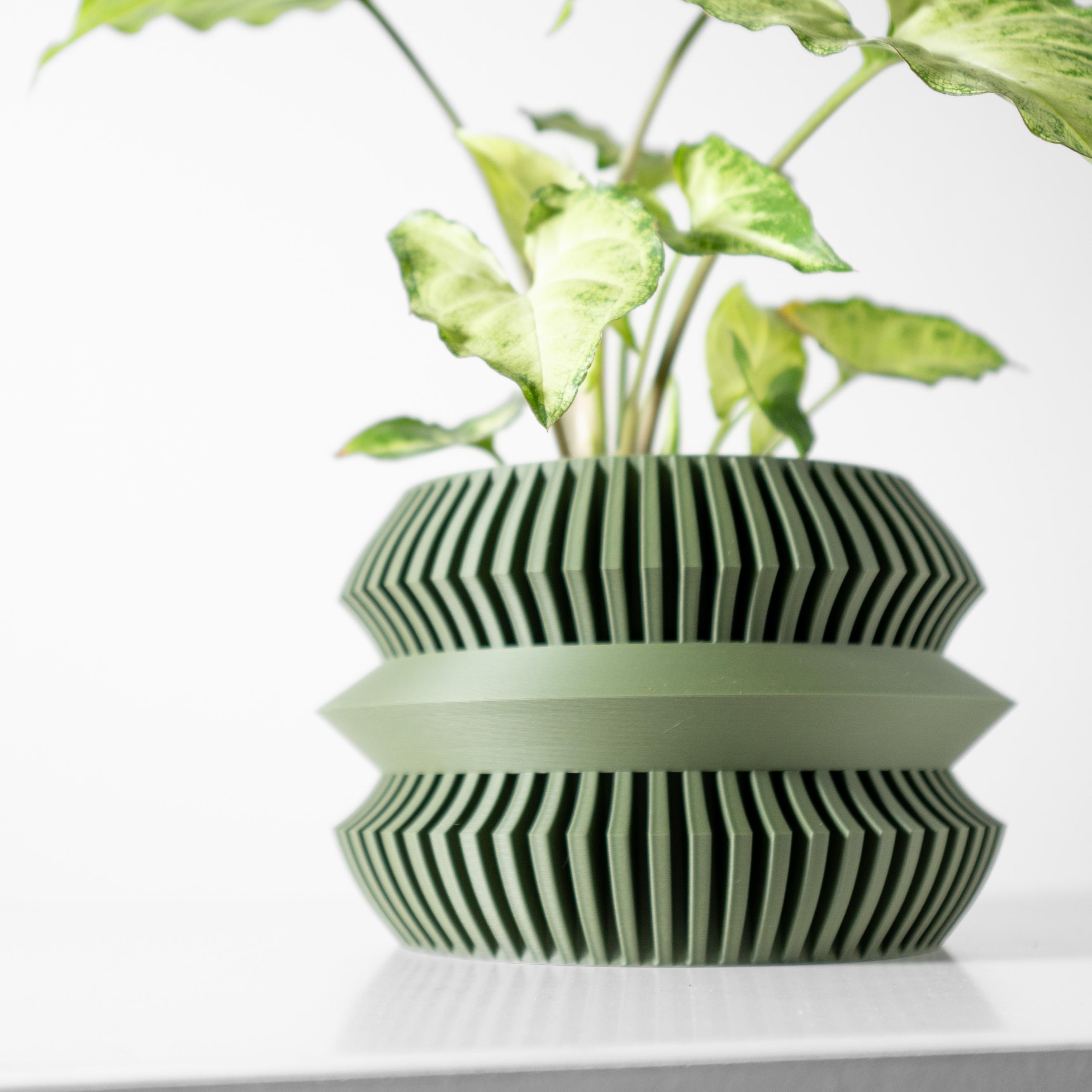 The Uldol Planter Pot with Drainage Tray & Stand: Modern and Unique Home Decor for Plants 3d model