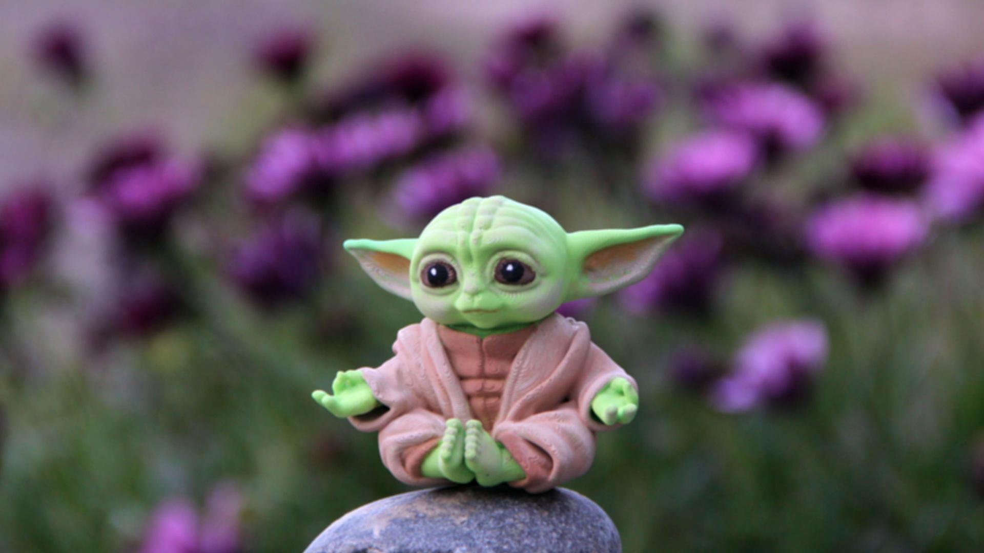 Baby Yoda - Grogu - Printed in Polymaker gradient summer. Nice supports only on back of model if printed the way it automatically loads into slicer. - 3d model