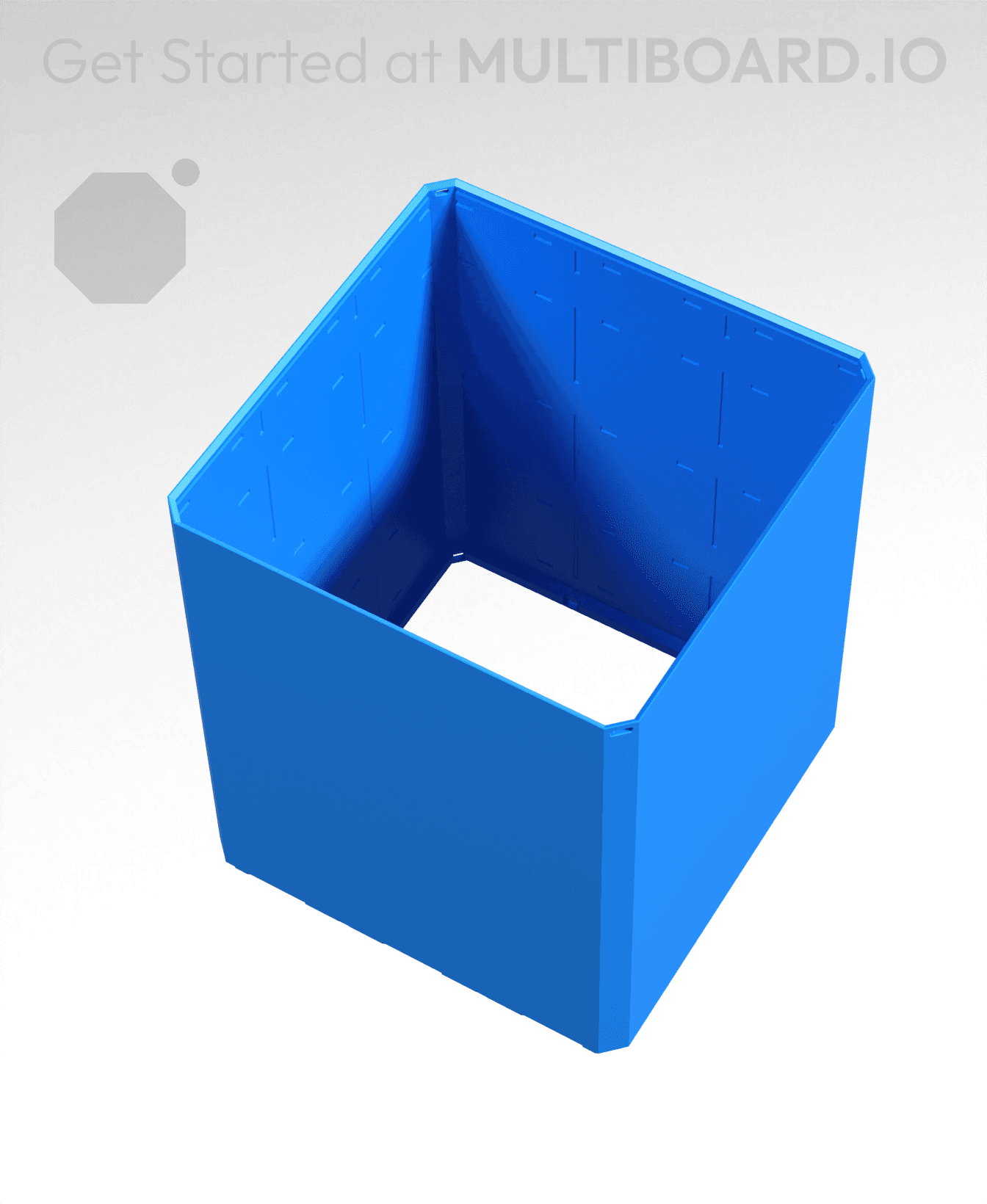 3x3x3.5 - Simple Walls - Standard Click-In Multibin Shell Extension 3d model