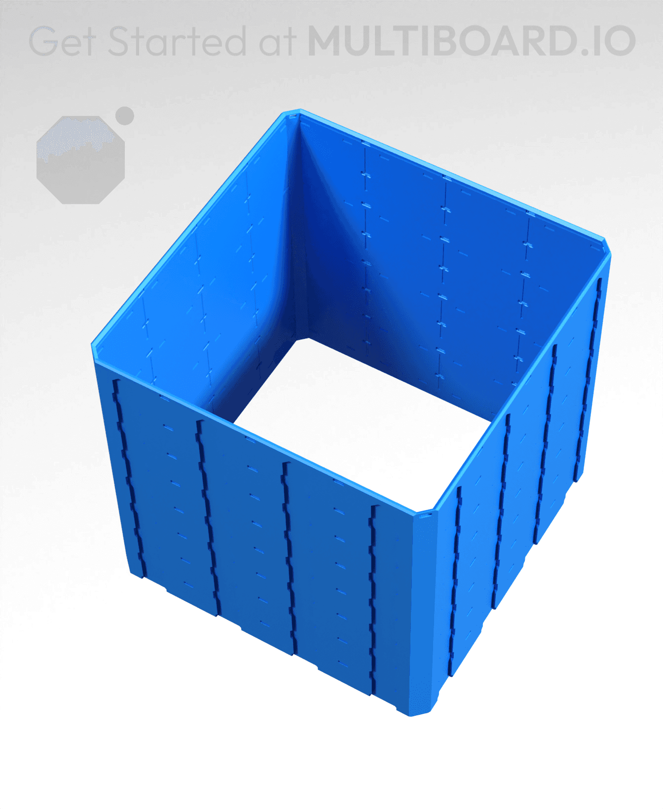 4x4x4 - Topped Multipoint Rail - Pop-In Multibin Shell Extension 3d model