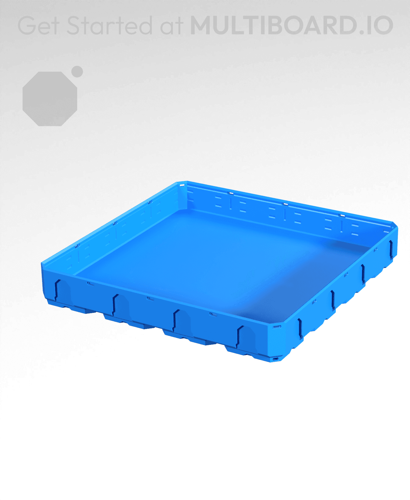 4x4x0.5 - Topped Multipoint Rail - Multibin Shell 3d model