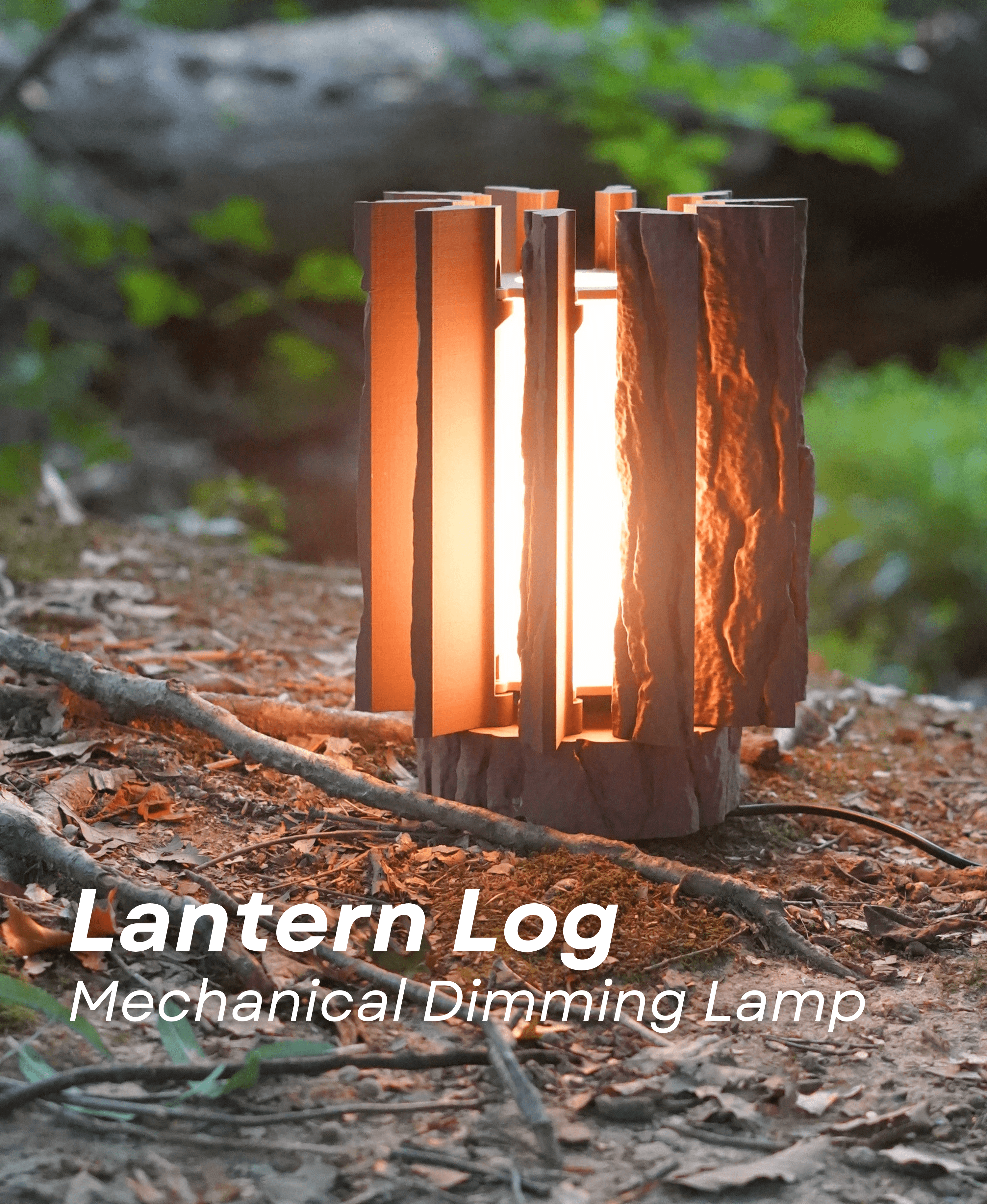 Lantern log - Mechanically Dimming Lamp with Real Log Texture 3d model